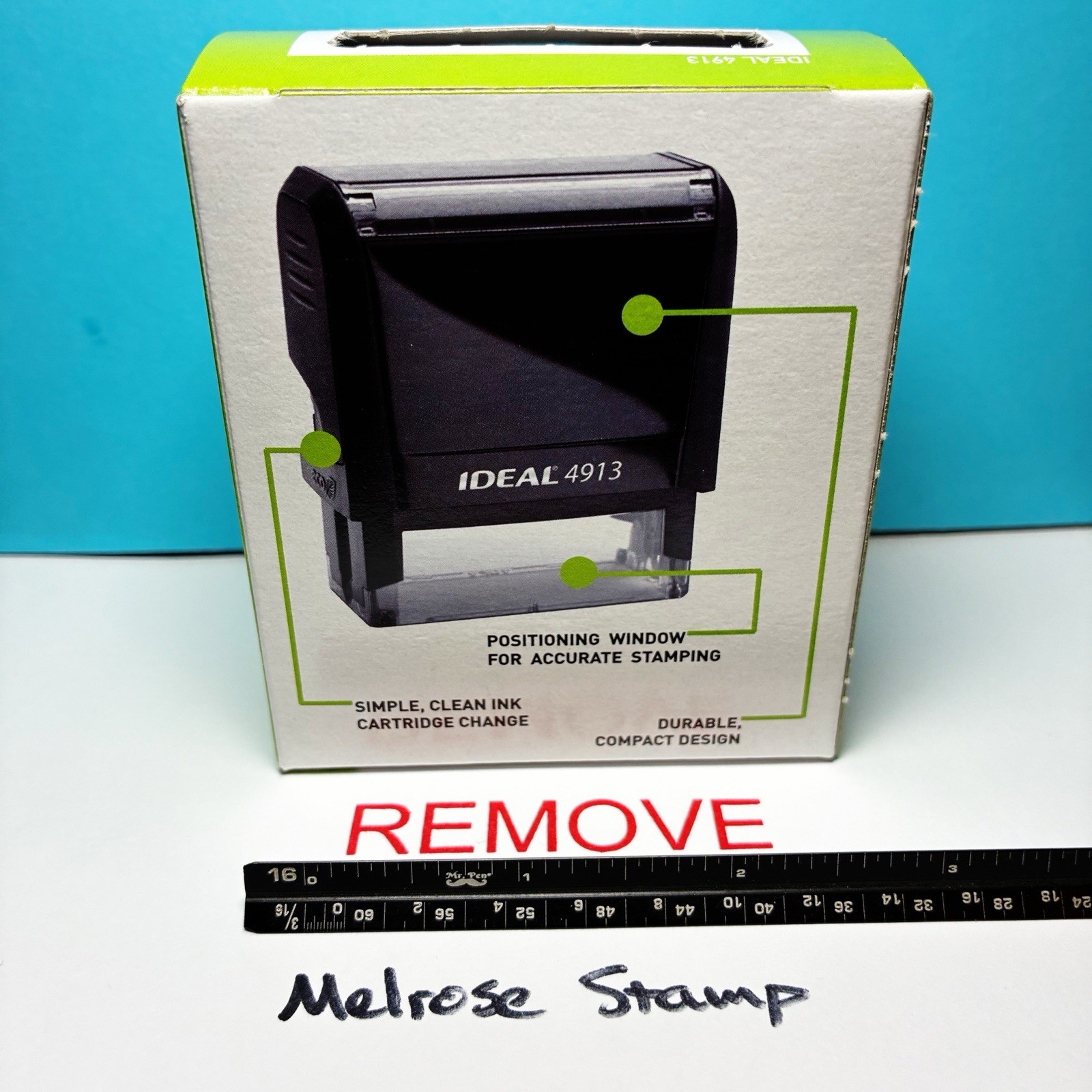 Remove Rubber Stamp Red Ink Self Inking Ideal 4913