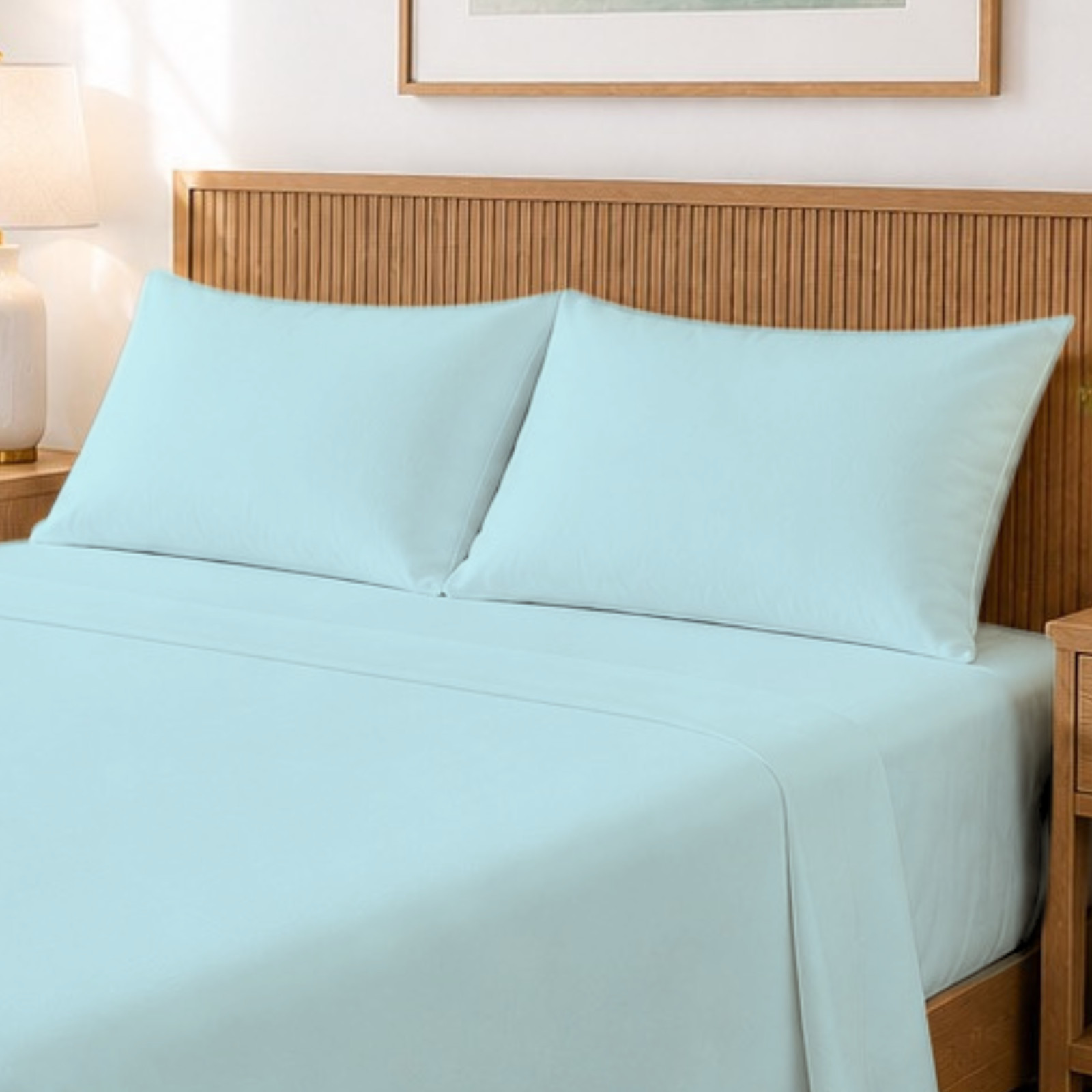 High Thread Count 2200 Cotton Blend  Soft Deep Pocket 4-Piece Cooling Sheet Set