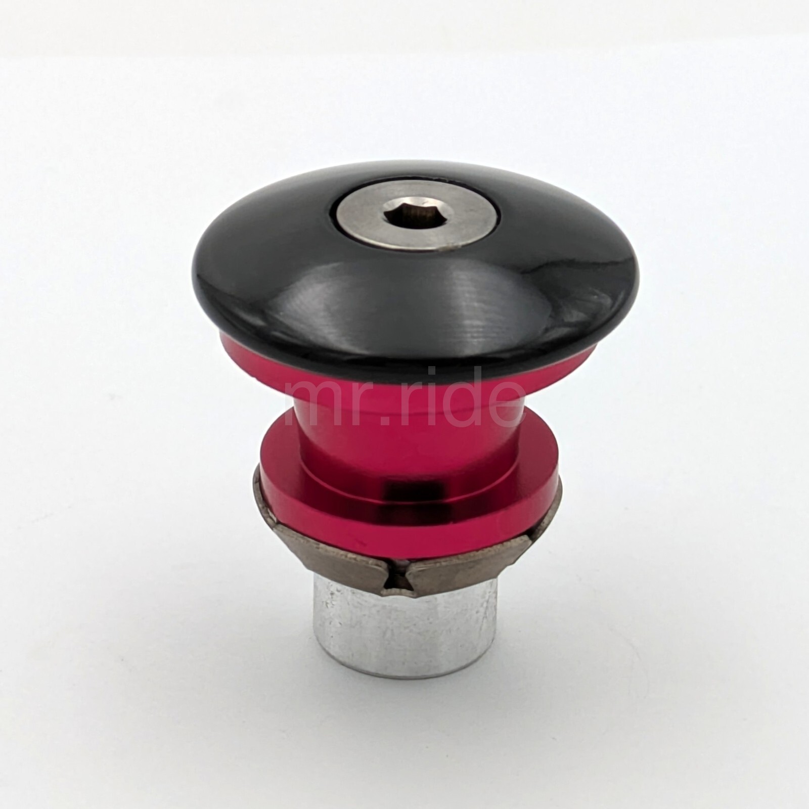 mr-ride Fork Steerer compressor/Expander plug W/ carbon Top Cap 1 1/8" Red