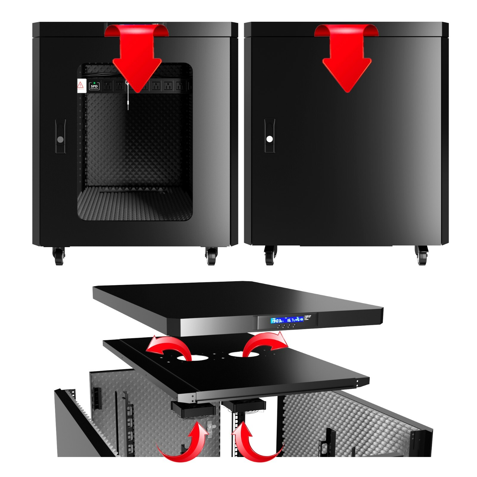 Sysracks 18U 35" Depth Soundproof Acoustic Server Rack Cabinet
