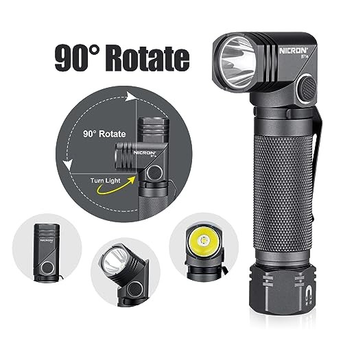 1300 Lumens Rechargeable Magnetic Flashlight, 6 Modes LED 90 Degree Flashlight