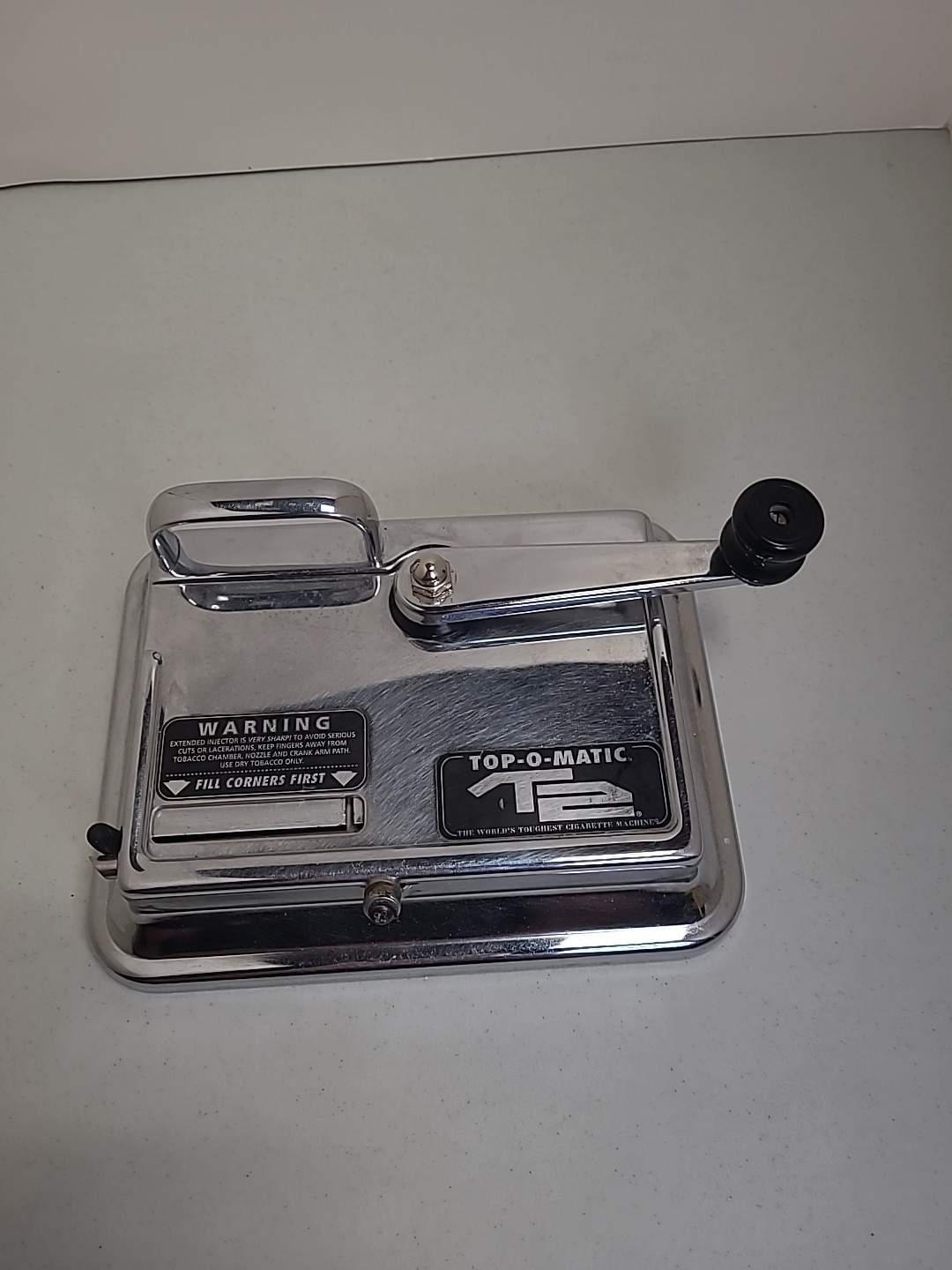 Top-O-Matic T2 Manual Cigarette Injector Machine - Heavy Duty Chrome
