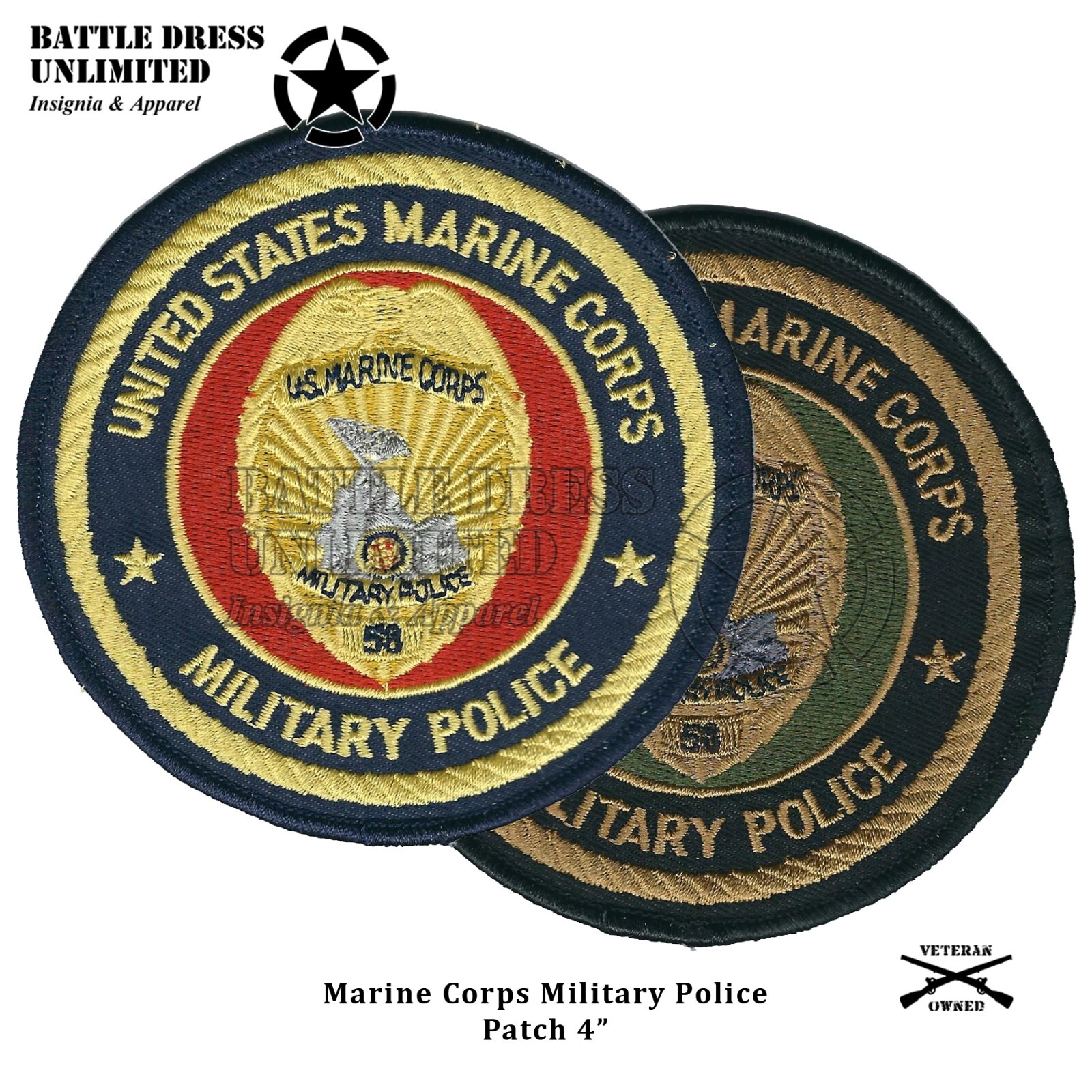 Marine Corps Military Police 4" Seal Patch (USMC MP)