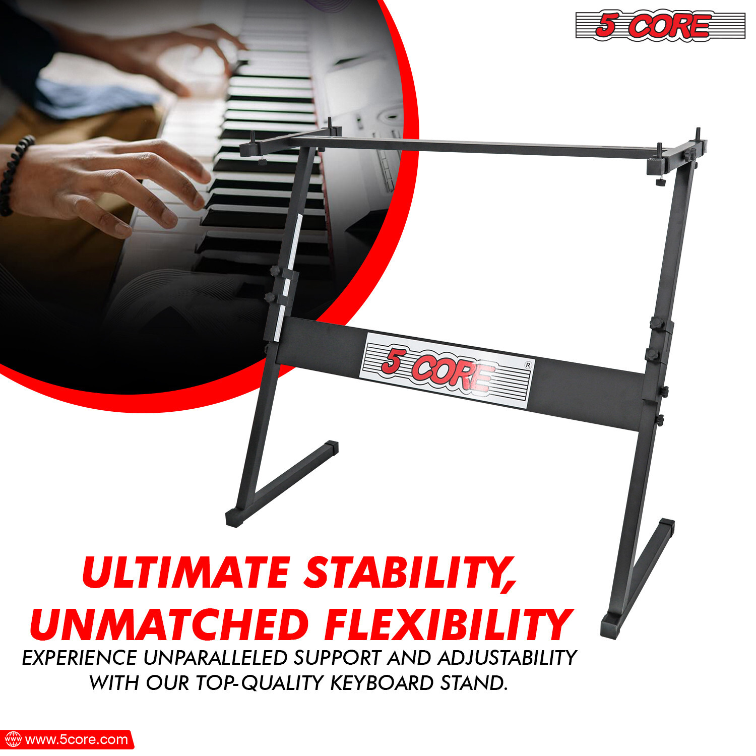 5Core Piano Keyboard Z-Style Stand Electronic Organ Rack Folding Adjustable