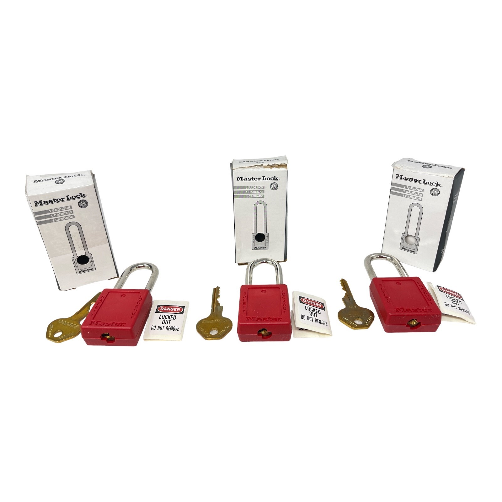 MasterLock 410KARED Lockout Padlock NEW/UNUSED SURPLUS QTY 3pcs