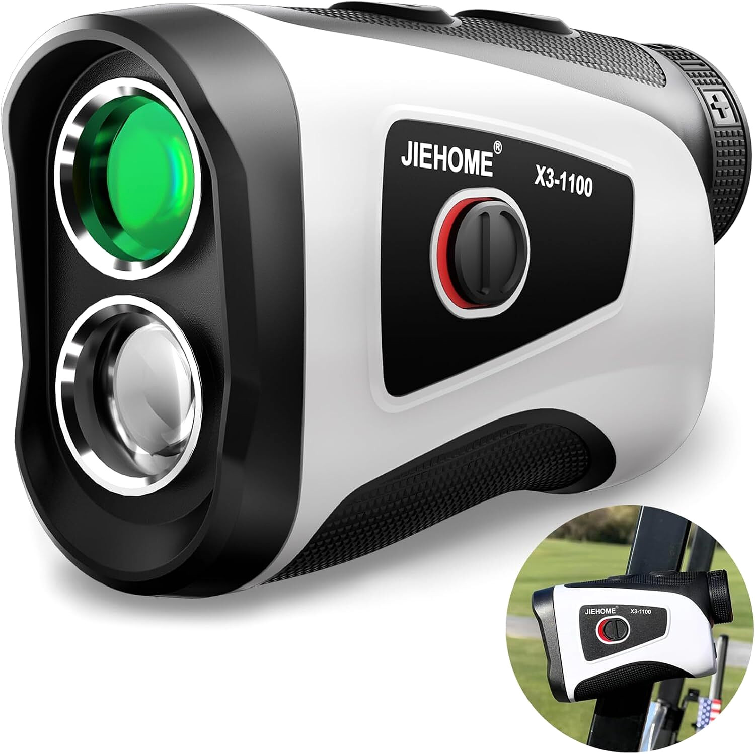 Golf Rangefinder with Slope 7X Magnification, 1100 Yards, Flag Pole Locking,IP54