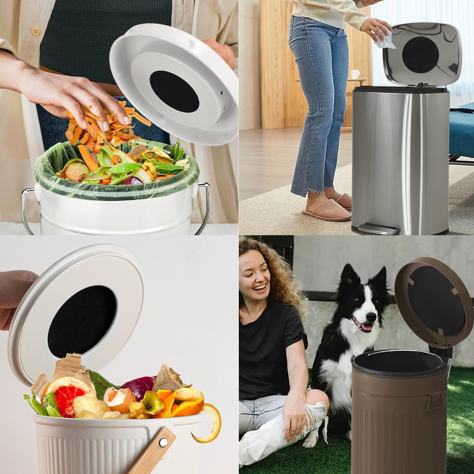 Charcoal Filter Replacements Kitchen Compost Bin Round 6.7" 0.4" Thick 6 Pack
