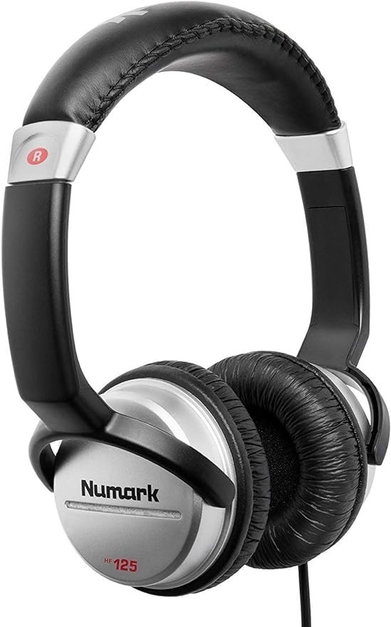 Numark HF125 On-Ear DJ Headphones Black Wired 40mm Rotating Ear Cups DJ