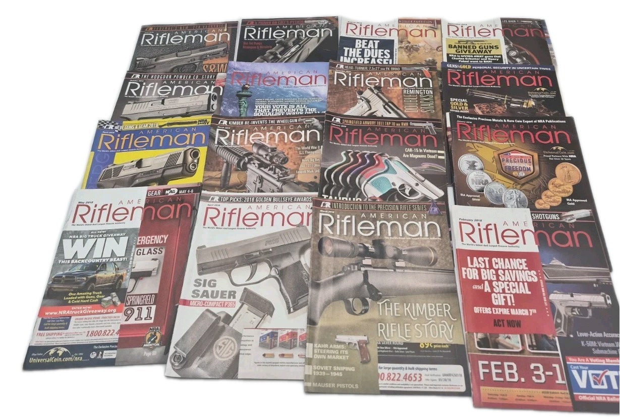16 Magazine American Rifleman Magazine 2018 Full Year Of Back Issues + 4 Of 2019