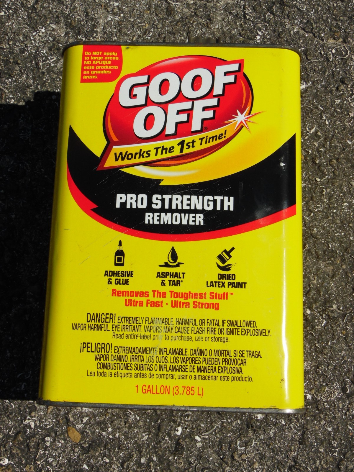 1 Gallon Goof Off Pro Strength Remover -Adhesive/Glue , Paint, Asphalt, Tar