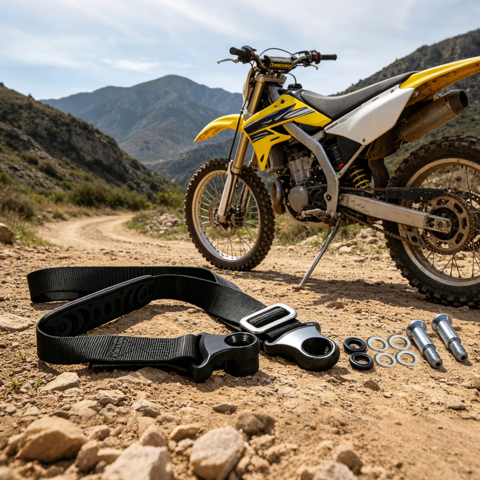 Black Motorcycle Tow Strap, Off-Road Motorcycle Rescue Pull Strap Durable New