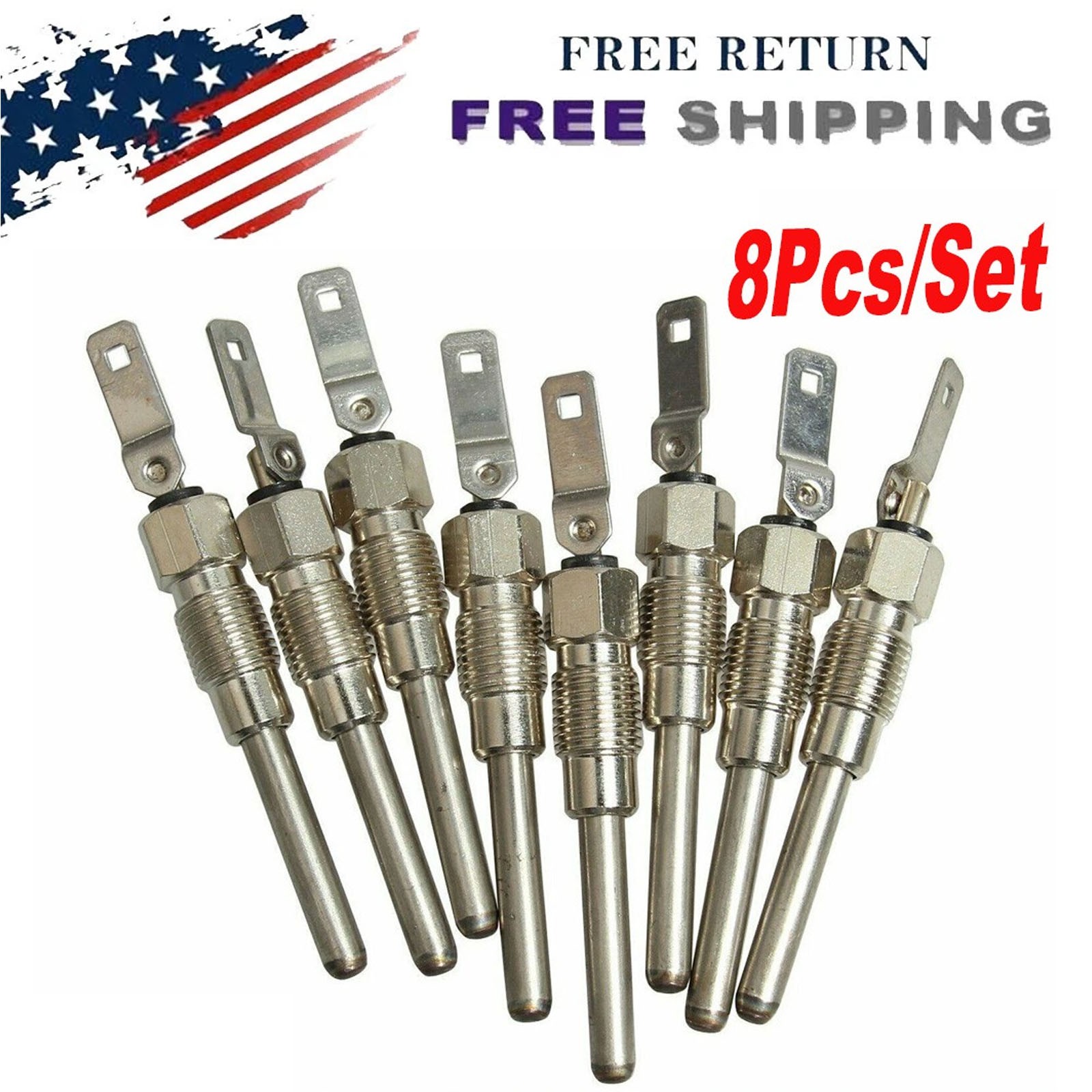 8Pcs/set For 6.5 L 6.2 L Diesel Fast Start Glowplug GMC Hummer Chevy Glow Plug