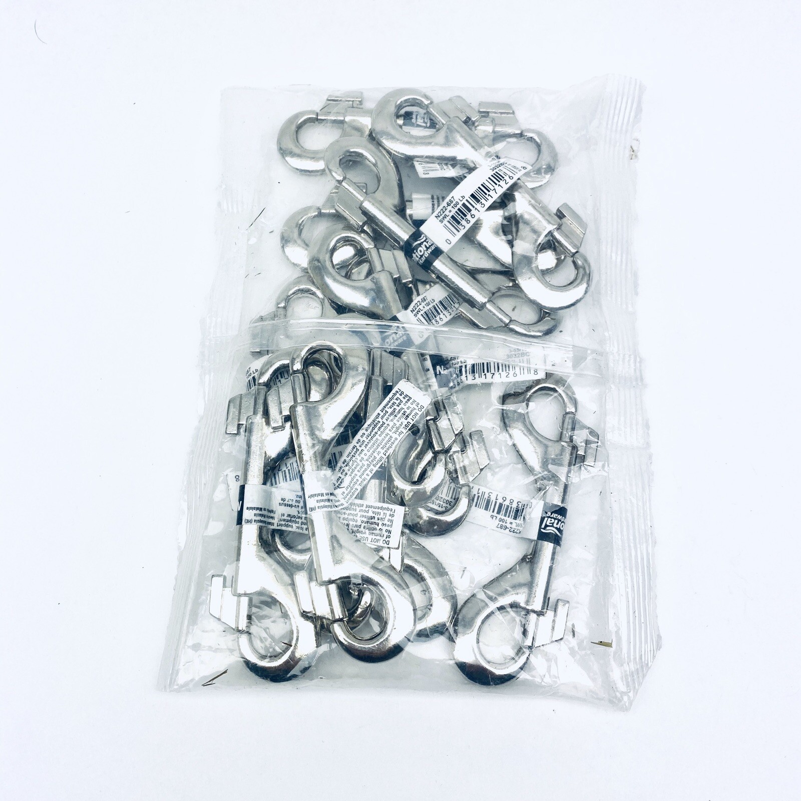 N222-687 3032C DOUBLE BOLT SNAP IN NICKEL ( 10 PACK )