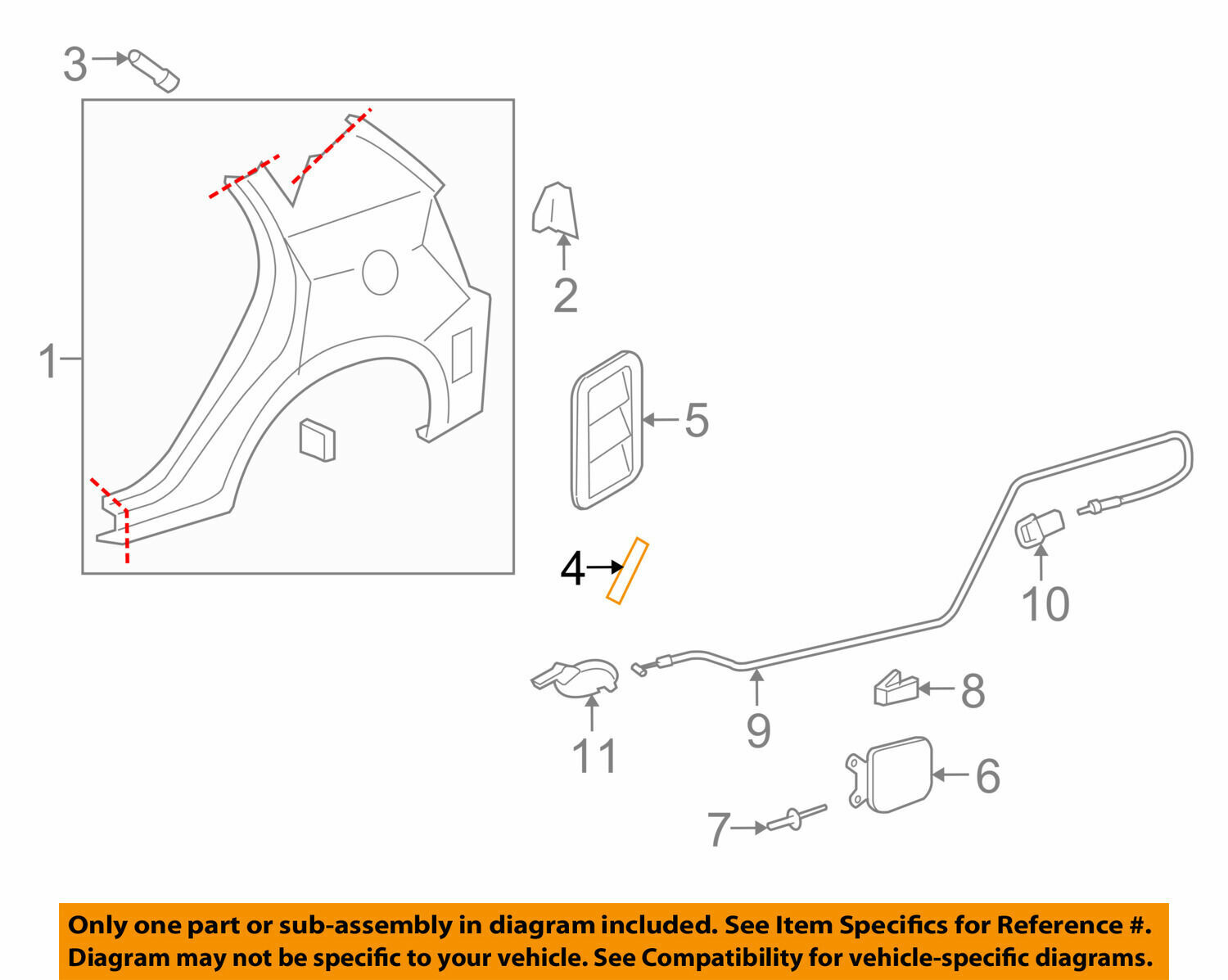 Pontiac GM OEM 2009-2010 Vibe Quarter Panel Tape Left 19204549 New in package