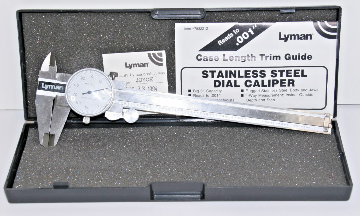 Lyman Stainless Steel Dial Caliper 6" x 0.001 Cat # 7832212