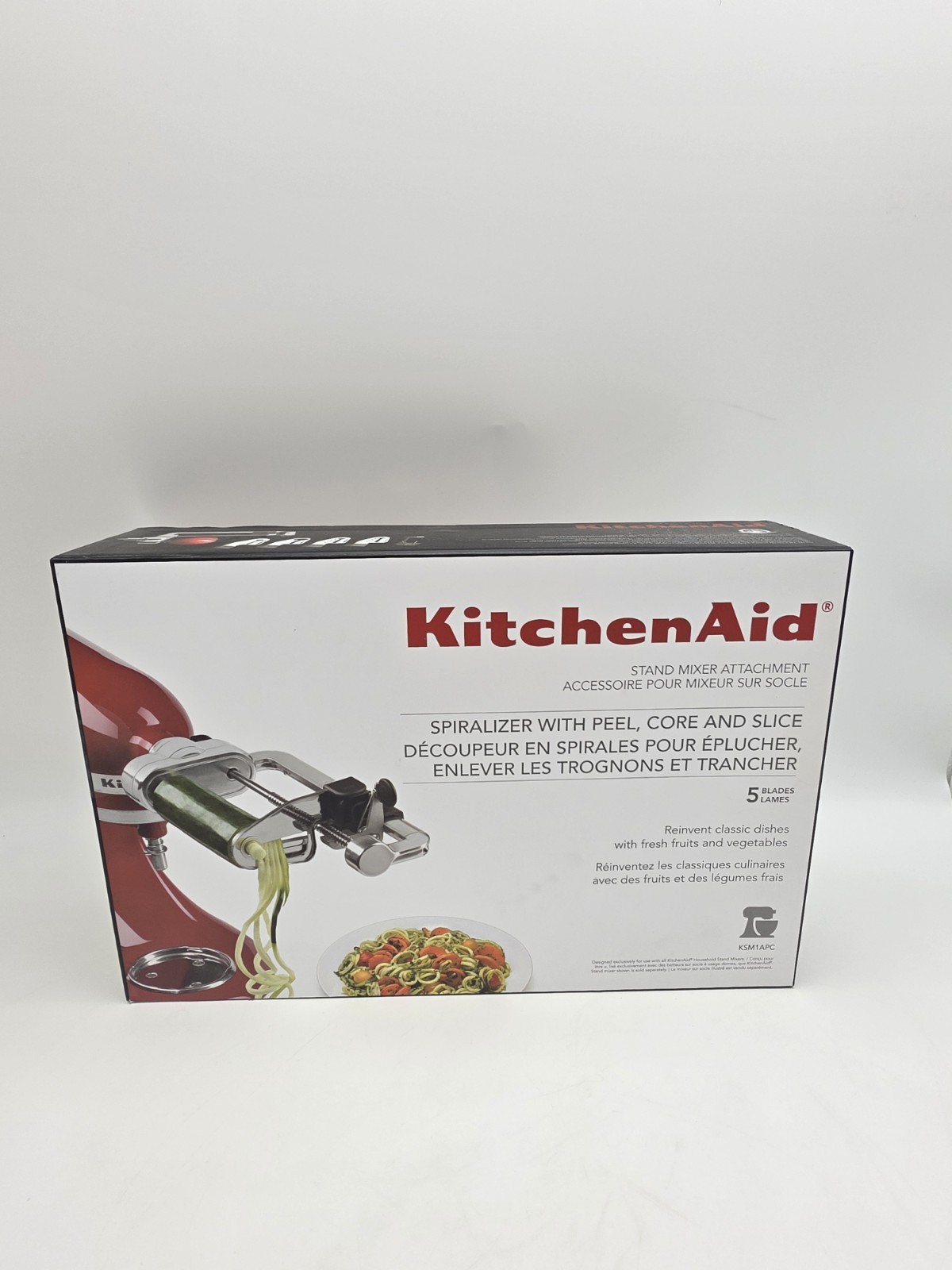 New KitchenAid KSM1APC Spiralizer Attachment w/Peel Core Slice for Stand Mixer