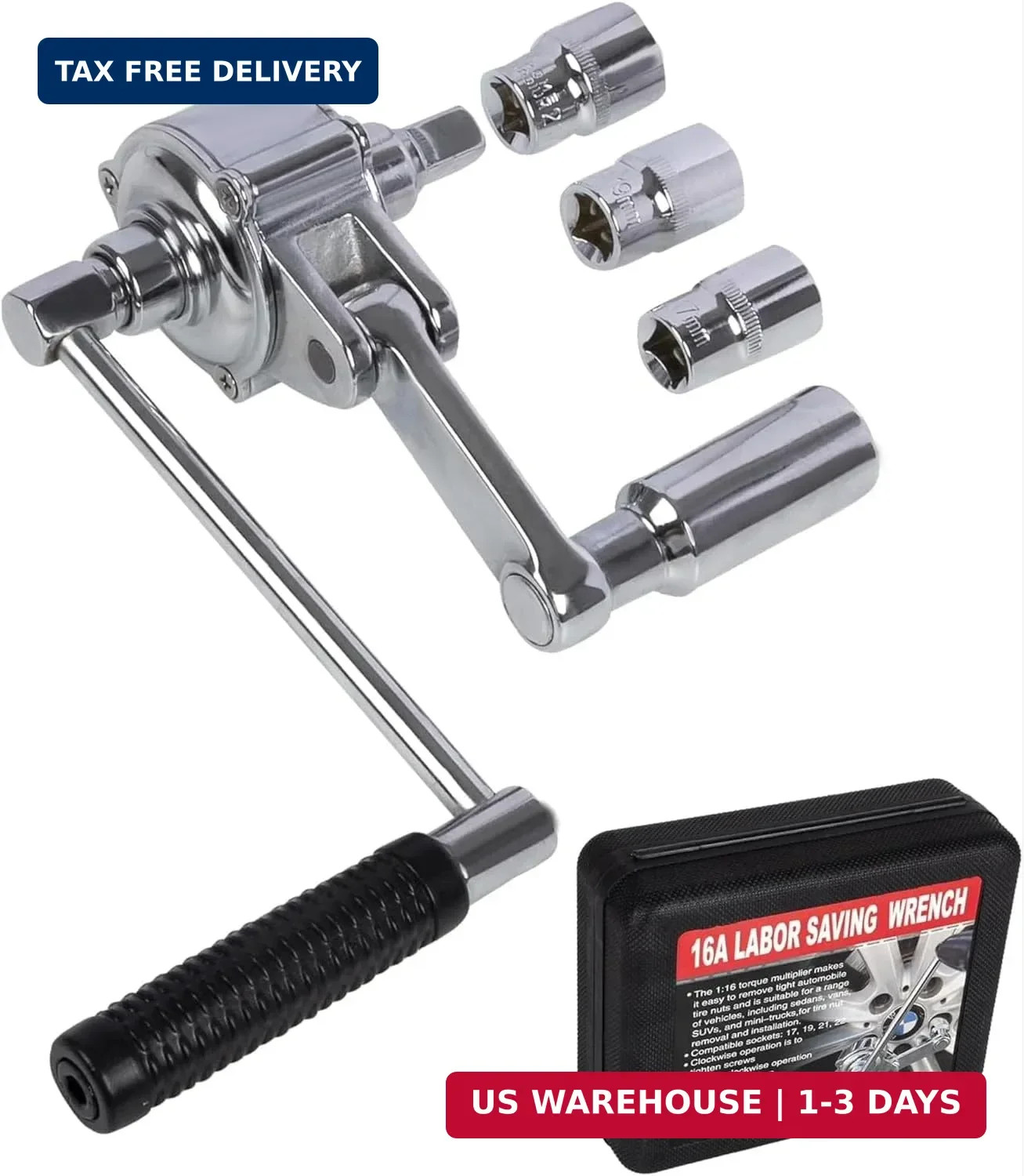 Labor Saving Torque Multiplier Wrench Set, 1:16 Ratio Lug Nut Remover with 1/2"