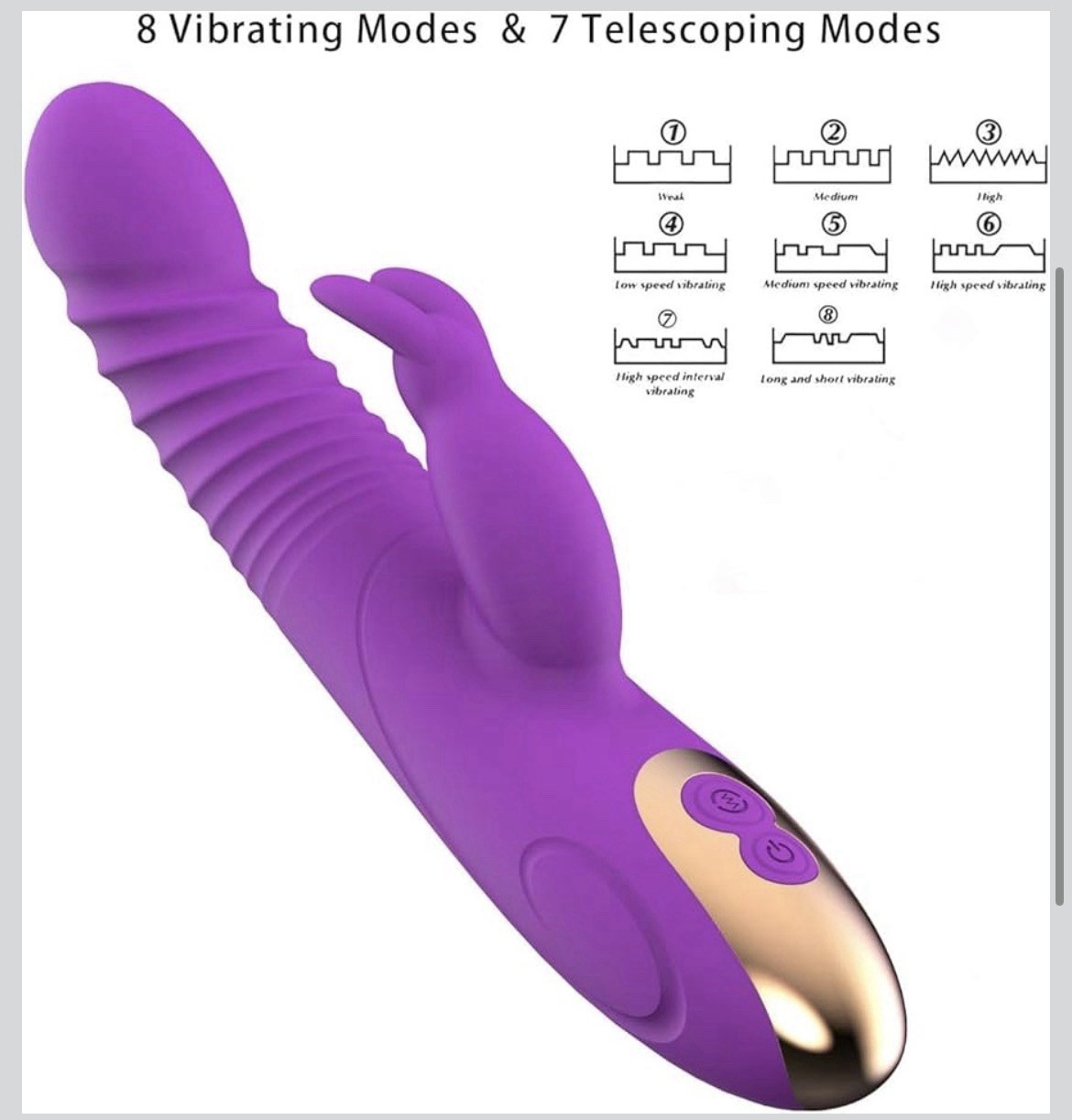 Silent Expand Rabbit Vibrator Waterproof 8 Vibe 7 Telescoping Modes 2026 Model