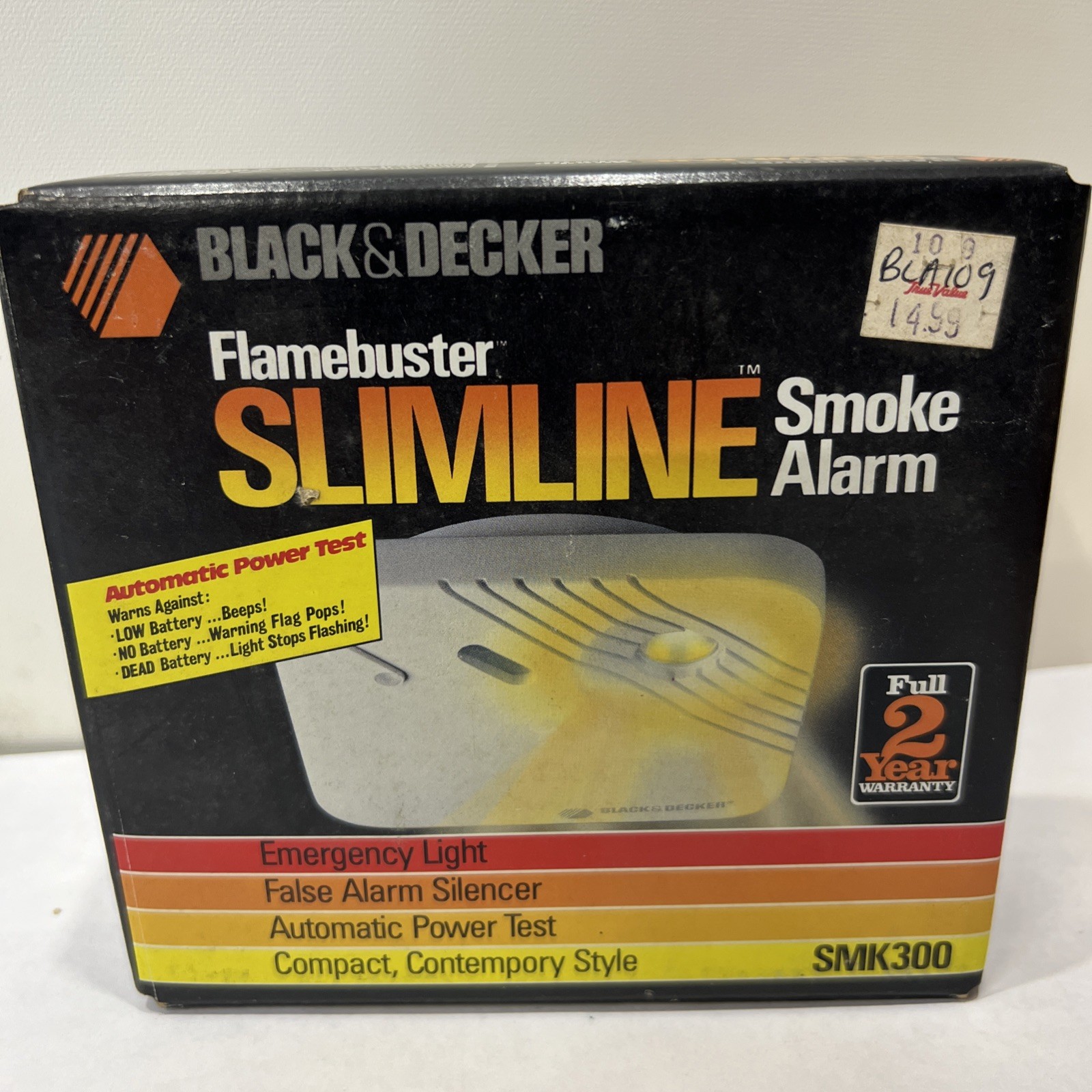 Black And Decker Flamebuster Slimline SMK300 Smoke Alarm Made In 1989 NEW SEALED