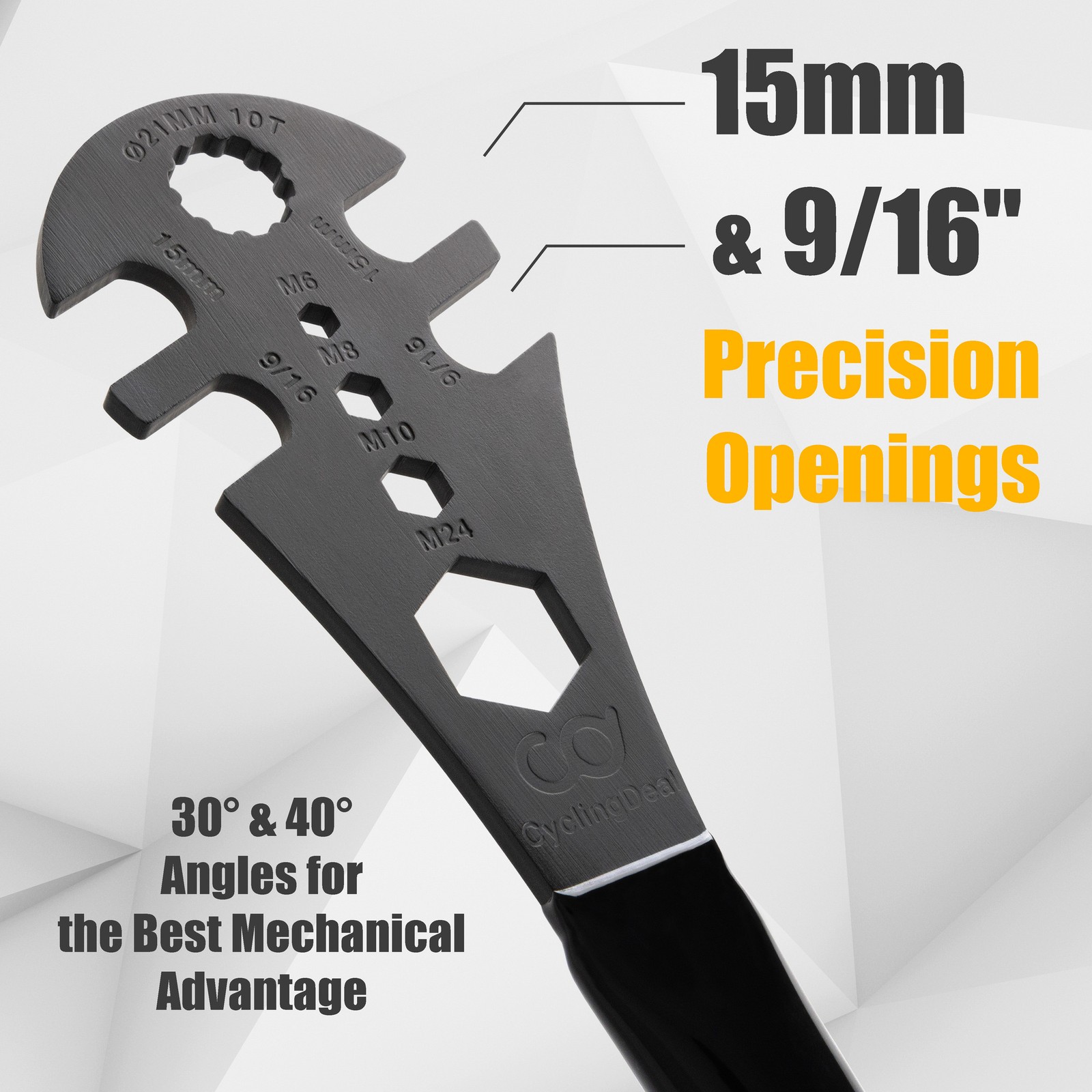 CyclingDeal Multi-Function Bicycle Pedal Wrench - 41cm/16" Extra Long Handle