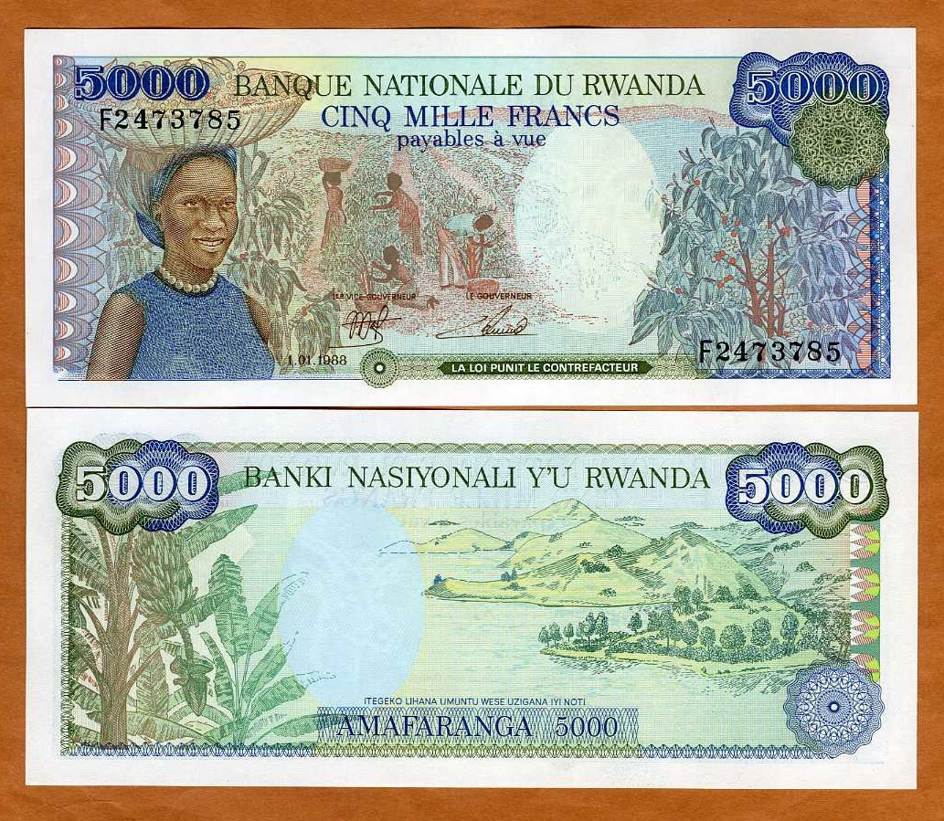 Rwanda, 5000 Francs, 1988, P-22, UNC Coffee Harvest