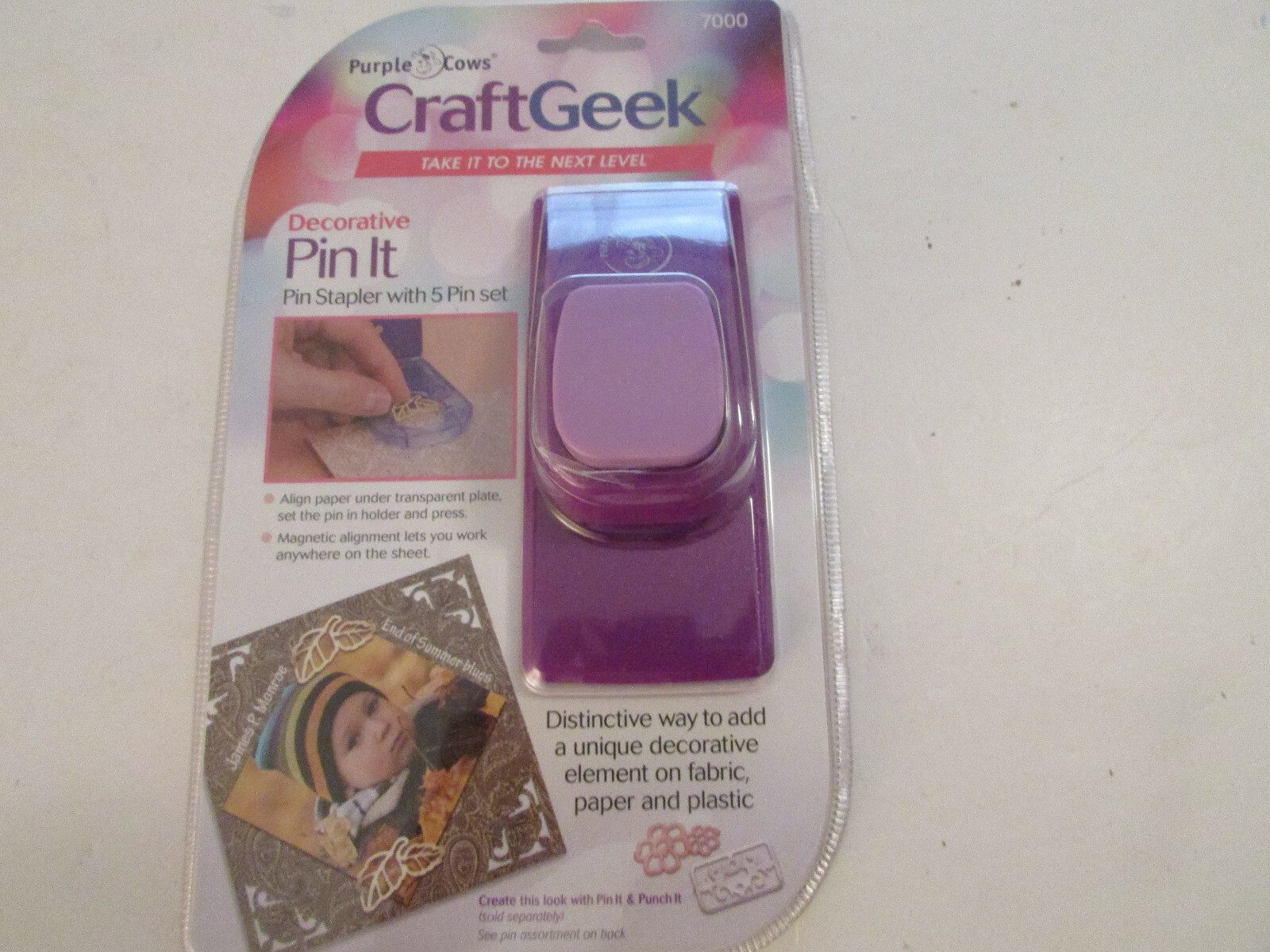 Purple Cows CraftGeek Decorative Pin It (Pin Stapler With 5 Pin Set)