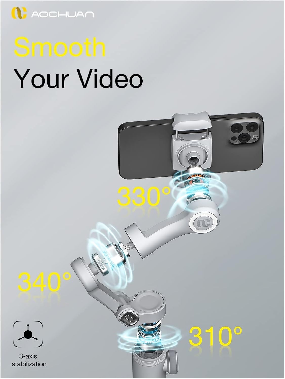 Smart X Pro Phone Gimbal for iPhone Android Smartphone Foldable Stabilizer OLED