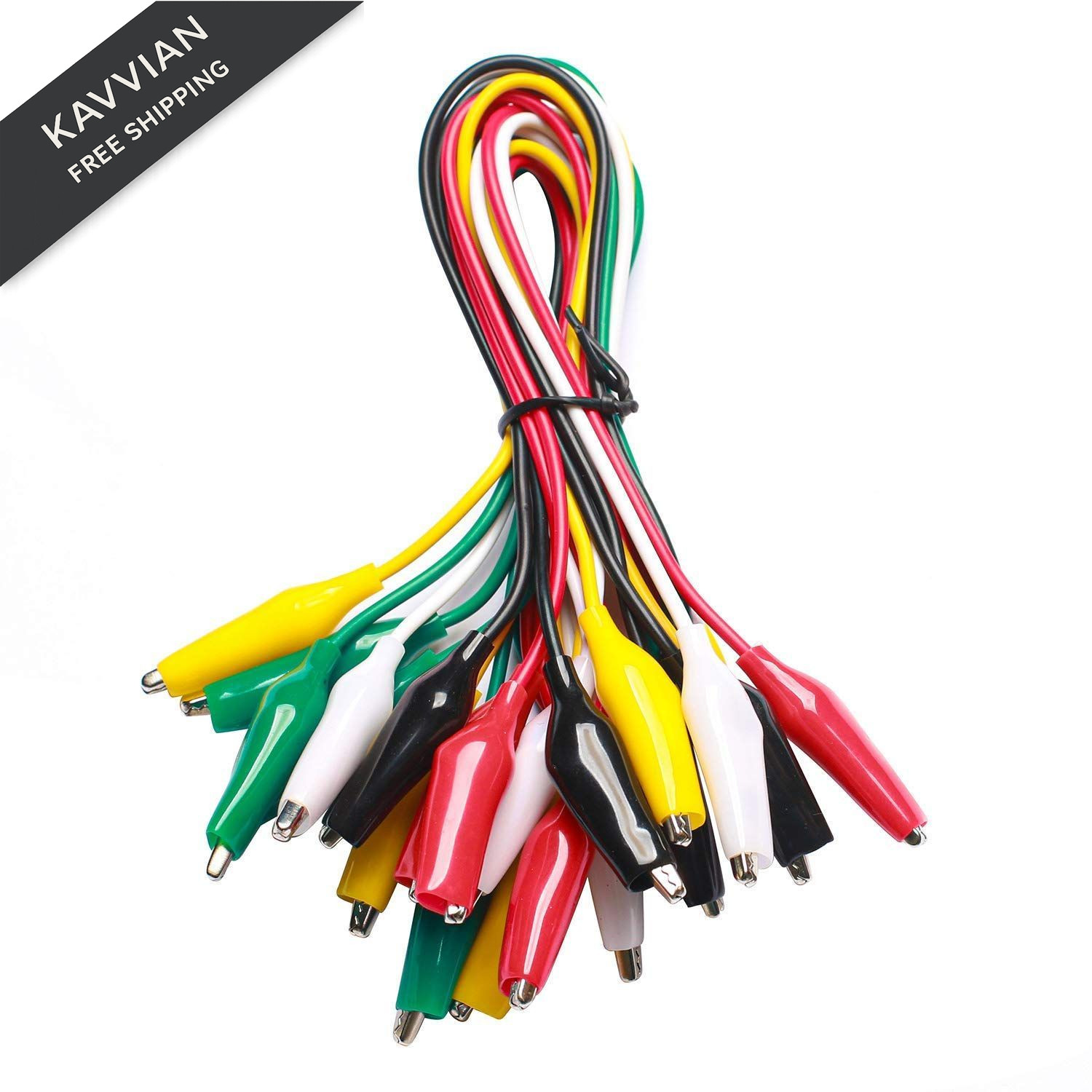 WGGE WG-026 10 Pieces and 5 Colors Test Lead Set & Alligator 1 PACK, green