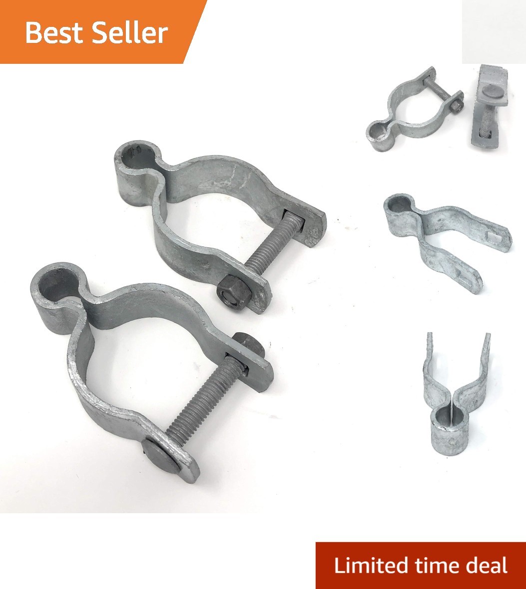 Galvanized Steel Gate Hinge for Chain Link Fences - 2 Sets of 1-7/8" Hinges