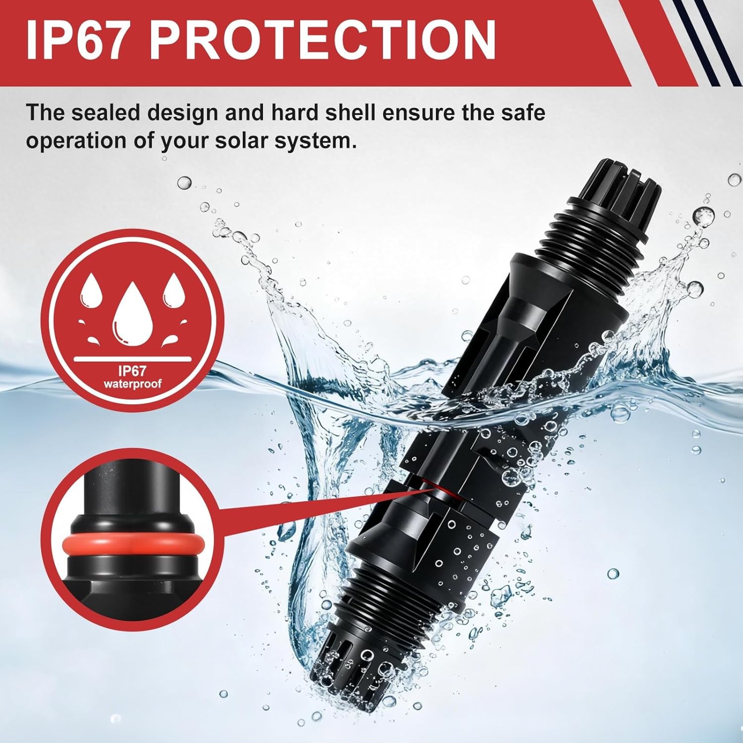 32PCS MC4 Solar Panel Connectors 1000V 30A IP67 10AWG Kit