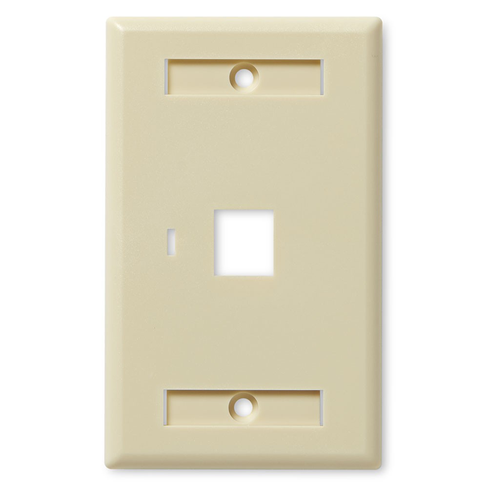 NavePoint Keystone Jack Wall Plate 1-Port, Single Gang, Ivory, 10-Pack