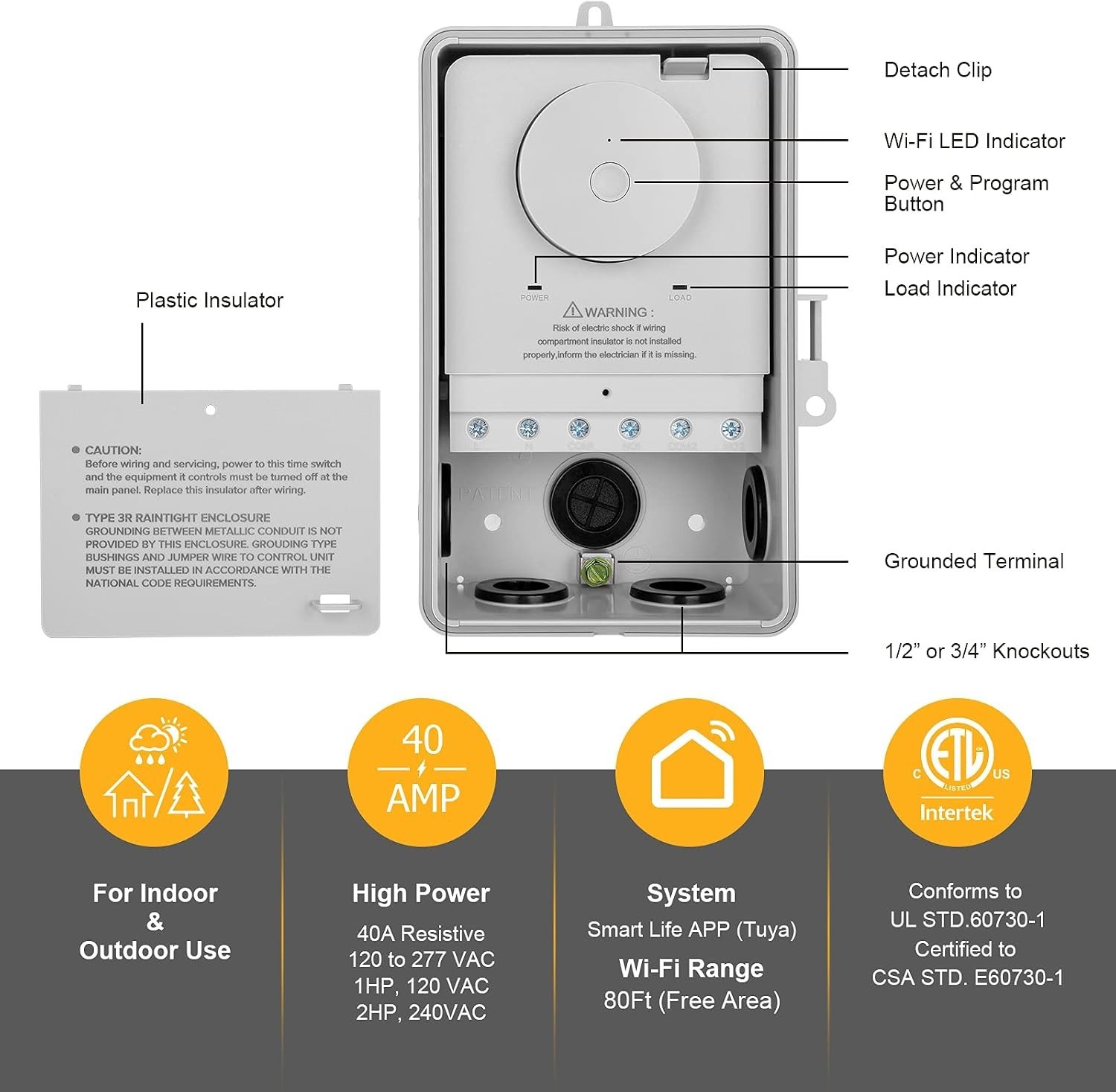Powerful 40A WiFi Pool Controller Timer - Smart App Control, Weatherproof Box