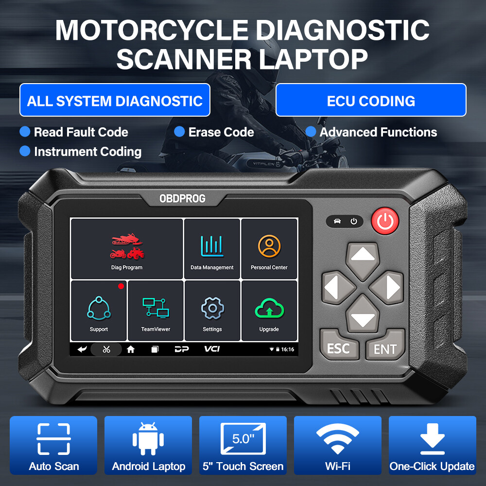 OBDPROG MOTO100 Motorcycle Diagnostic Reset Scanner E-CU Coding Scan Tool