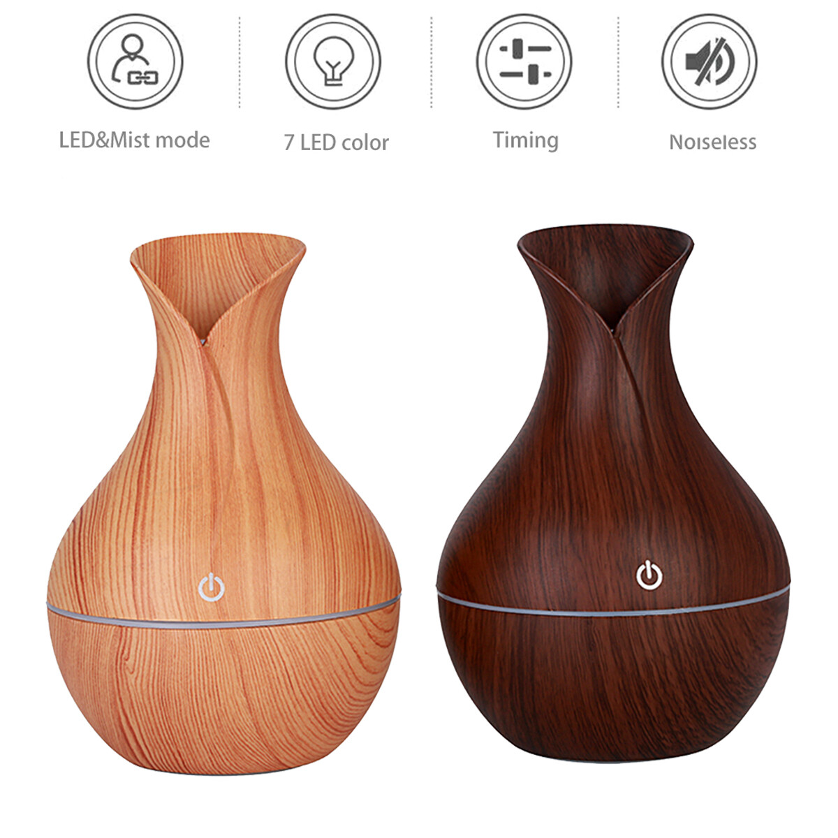 130ML Aroma Essential Oil Diffuser Wood Grain Aromatherapy Humidifier - 2 colors