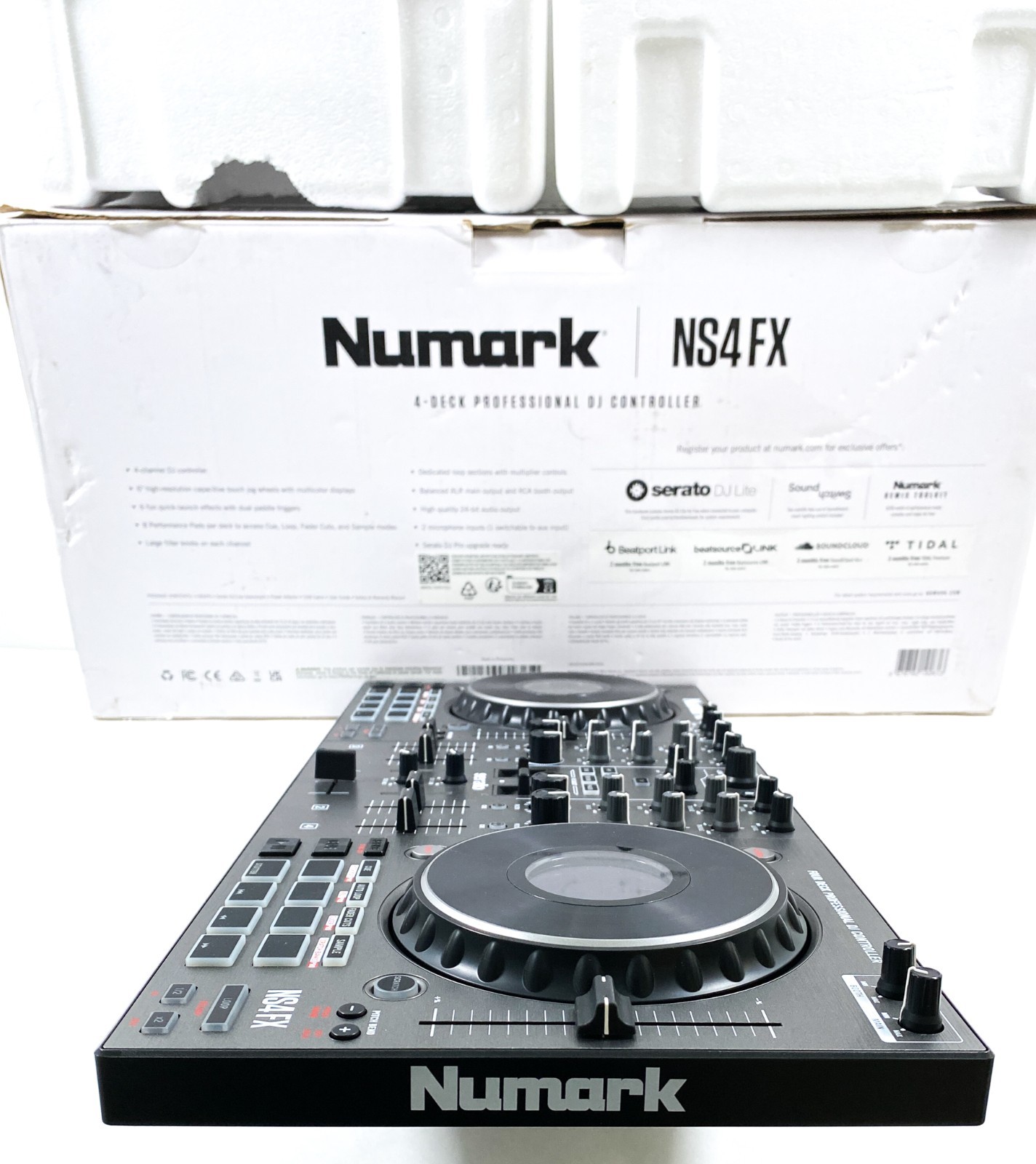 SEE VIDEO Numark NS4FX Quad Deck DJ Controller, Serato, Mixer, Loop/Sampler, EQ