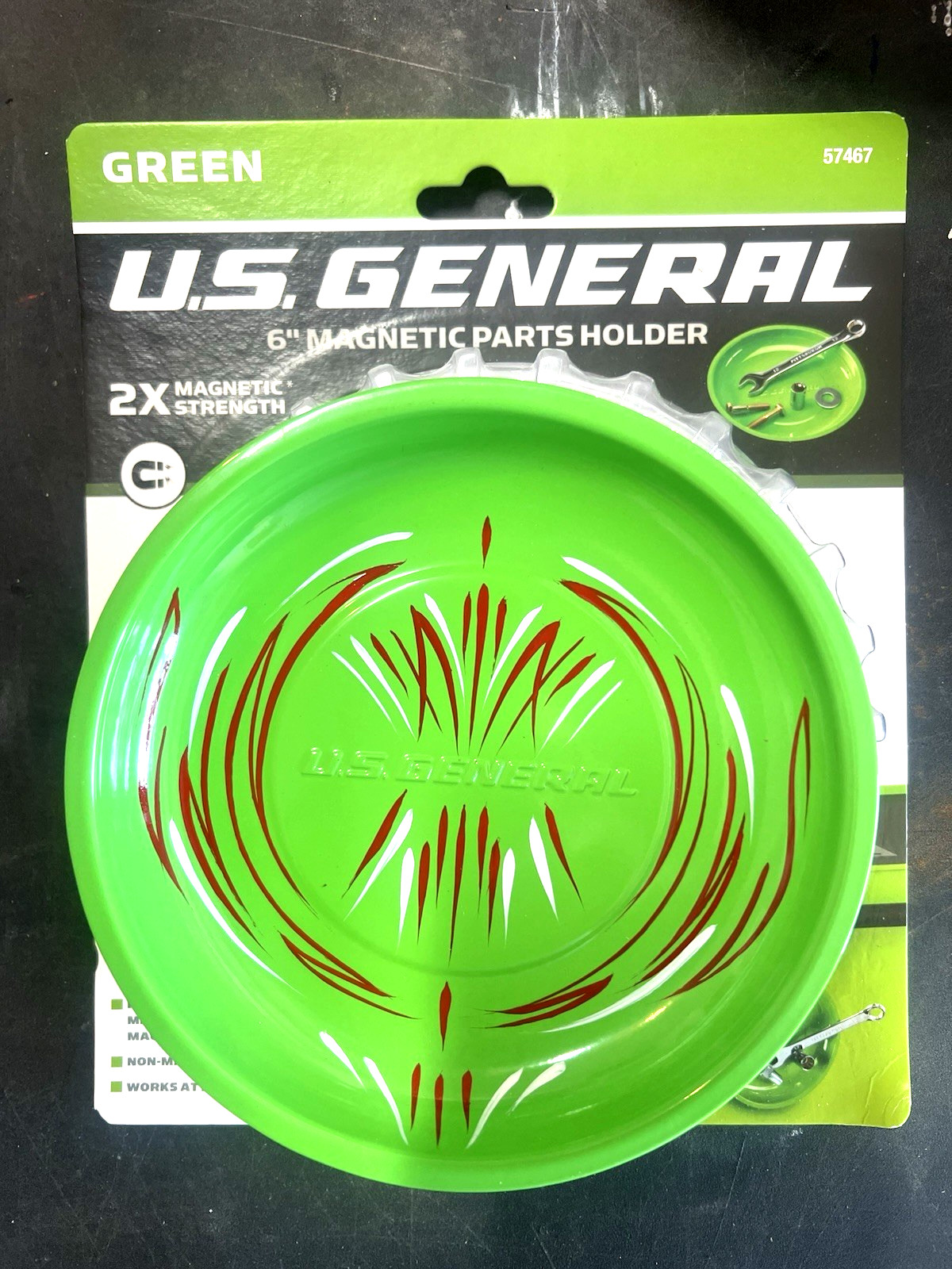 Green Magnetic Parts Holder Dish Hotrod Signs Hand Painted Pinstriped Shop Art