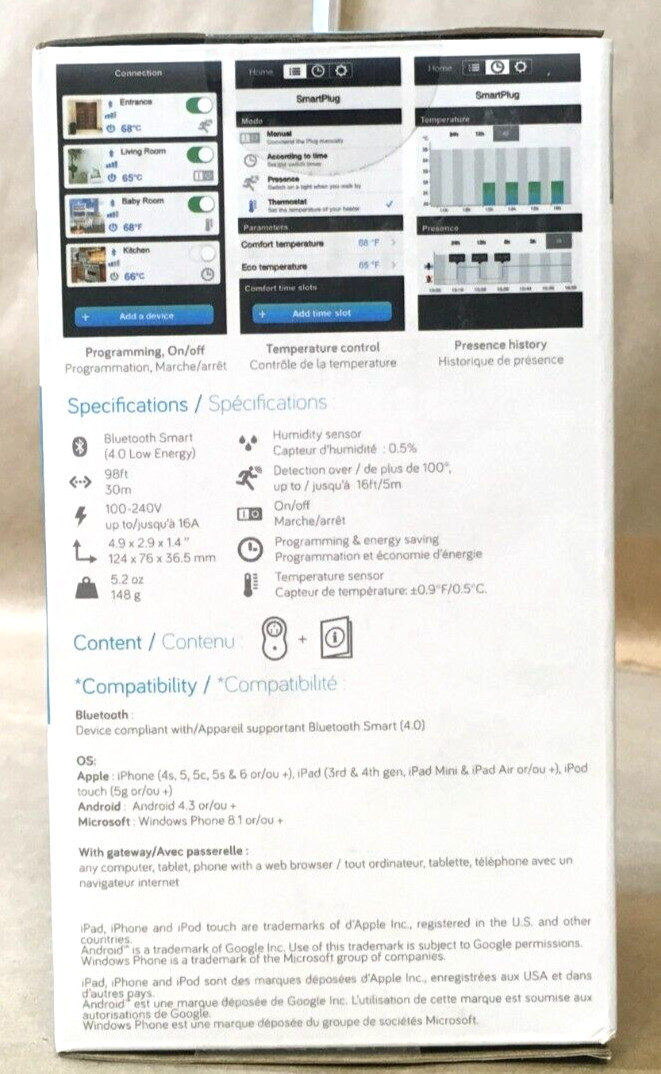 BeeWi Bluetooth Smart Plug BBP200A1US Socket Outlet IOS ANDROID ✅❤️️✅❤️️ NEW