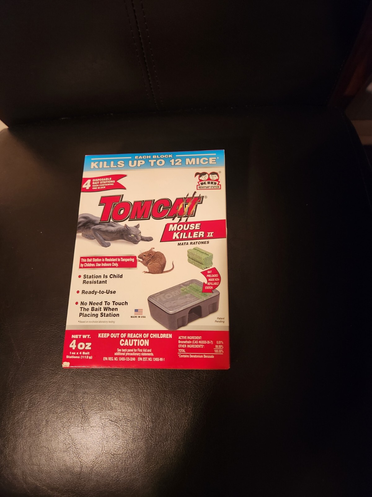 Tomcat Mouse Killer Child and Dog Resistant, (4) Disposable Stations.New In Box