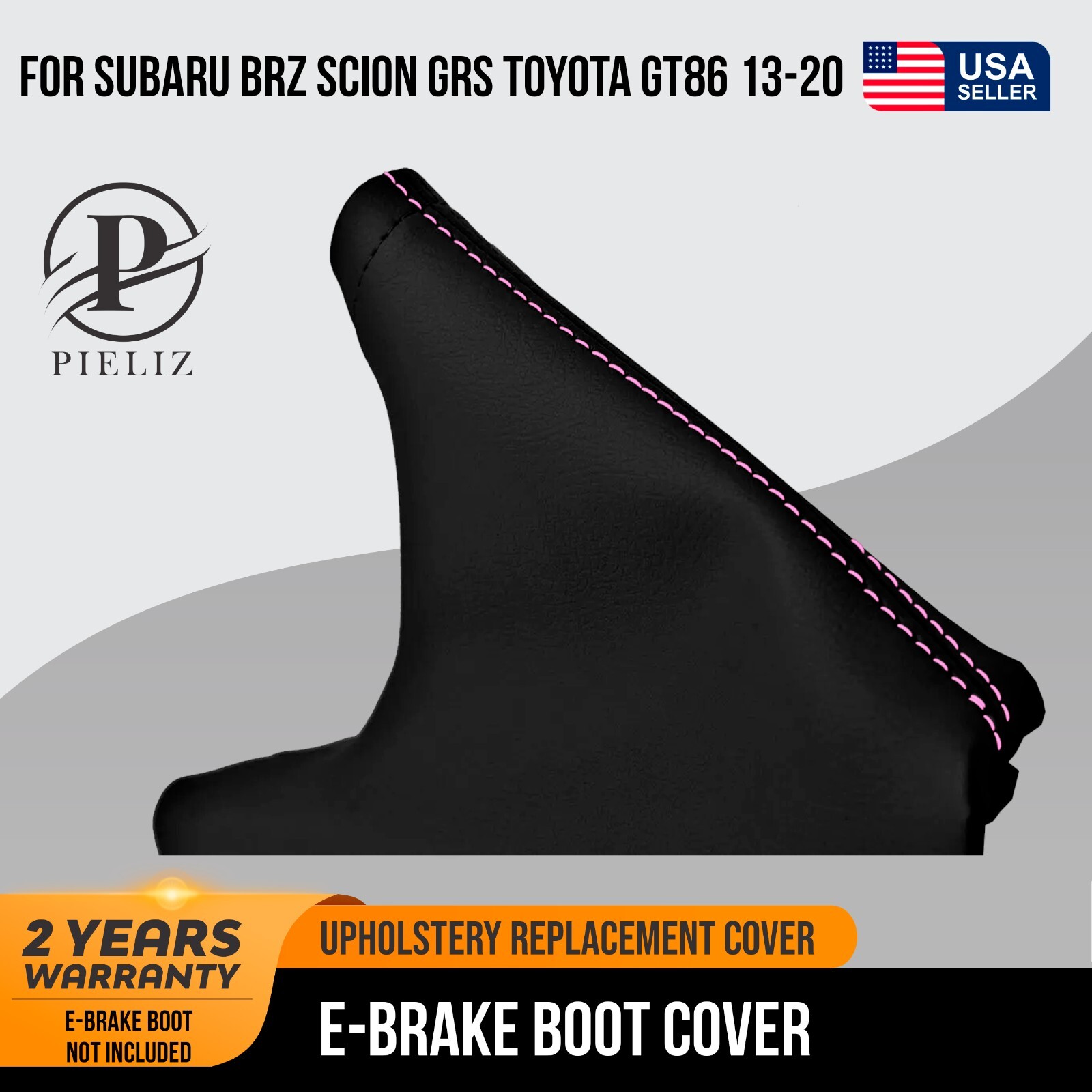 E Brake Boot Cover Leather for Subaru BRZ Scion GRS Toyota 13-20 Pink Stitch