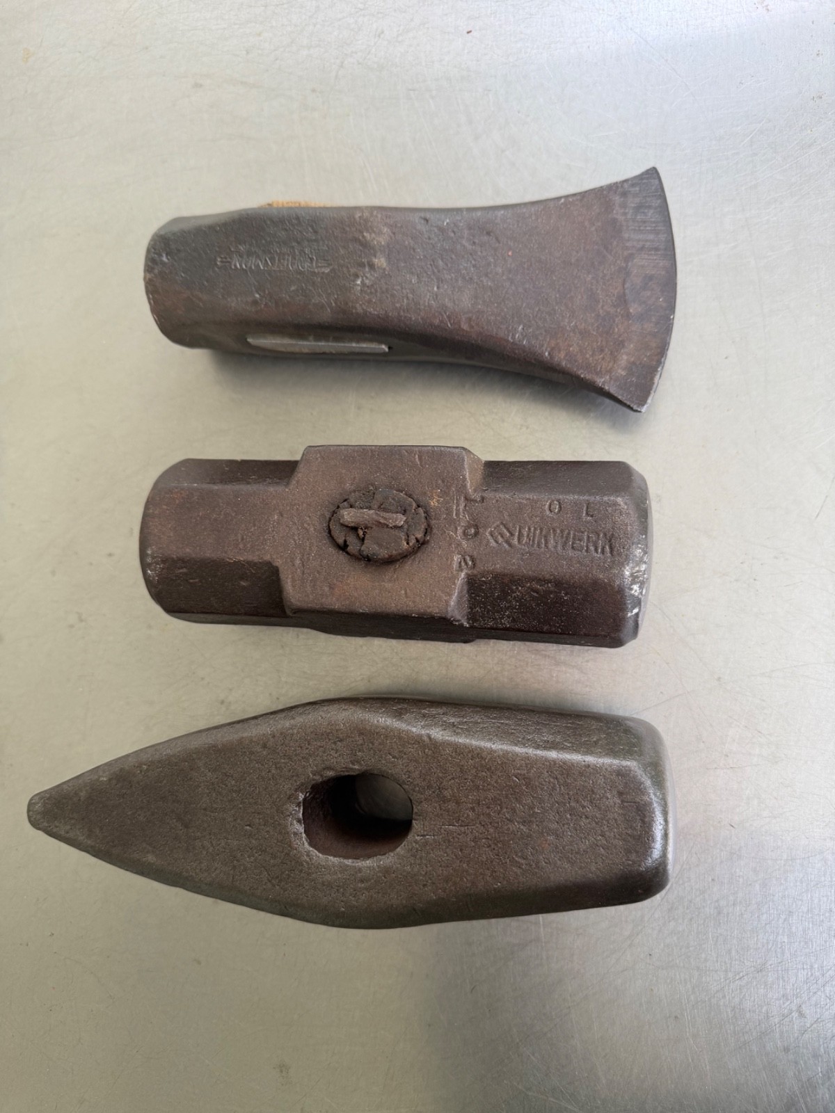 Lot of 3 Vtg. Blacksmith Sledge Hammer Heads Quikweak Craftsman Brook Peen USA