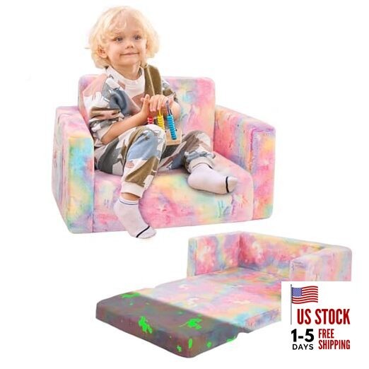 Toddler Couch,Toddler Chair,Kids Sofa Chair 2-in-1 Baby Seat Medium Unicorn