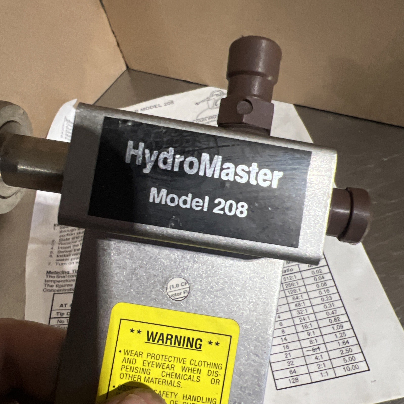 Hydromaster Systems Model 208 HydroMaster Venturi Mixer Nos Surplus No Box
