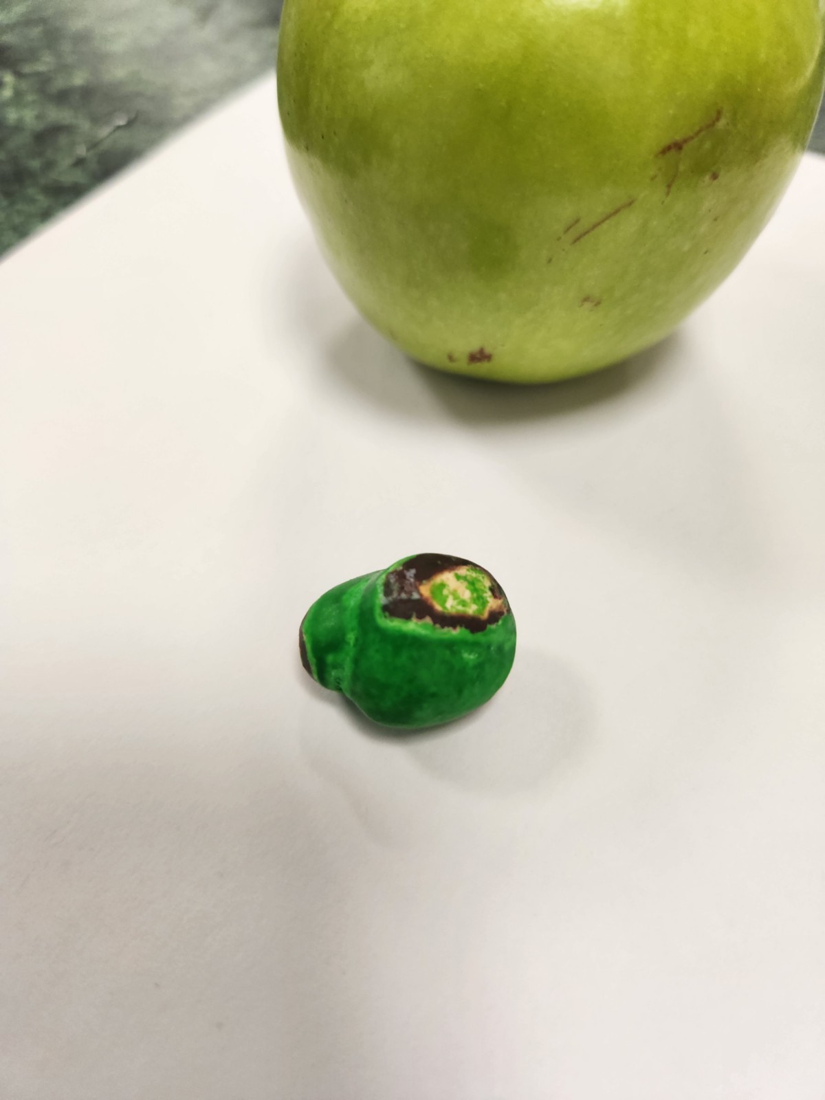 Double Deformed Green Alien M&M Peanut