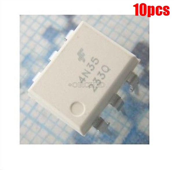 10Pcs 4N35 DIP6 Fsc Optocoupler Phototransistor 30V mc
