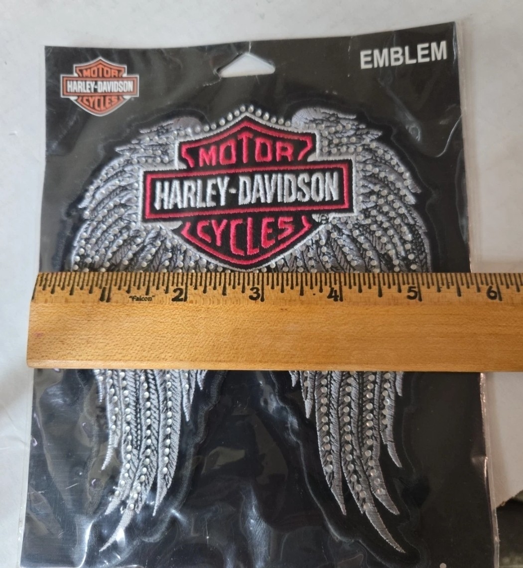 New Rare HARLEY DAVIDSON Patch Emblem Studded Winged Bar & Shield EM072063