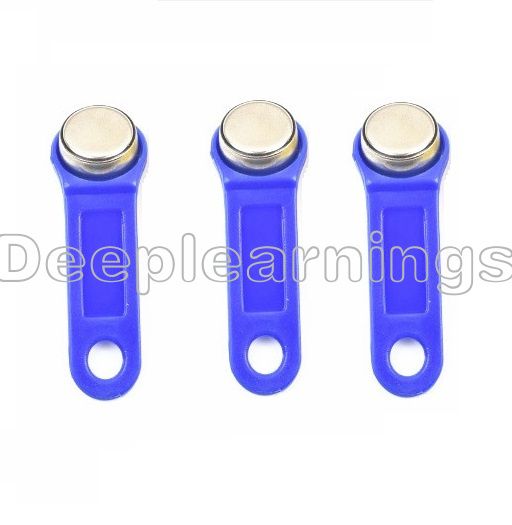 5PCS DS1990A-F5 TM Card iButton Tag with wall-mounted holder Blue M97 New