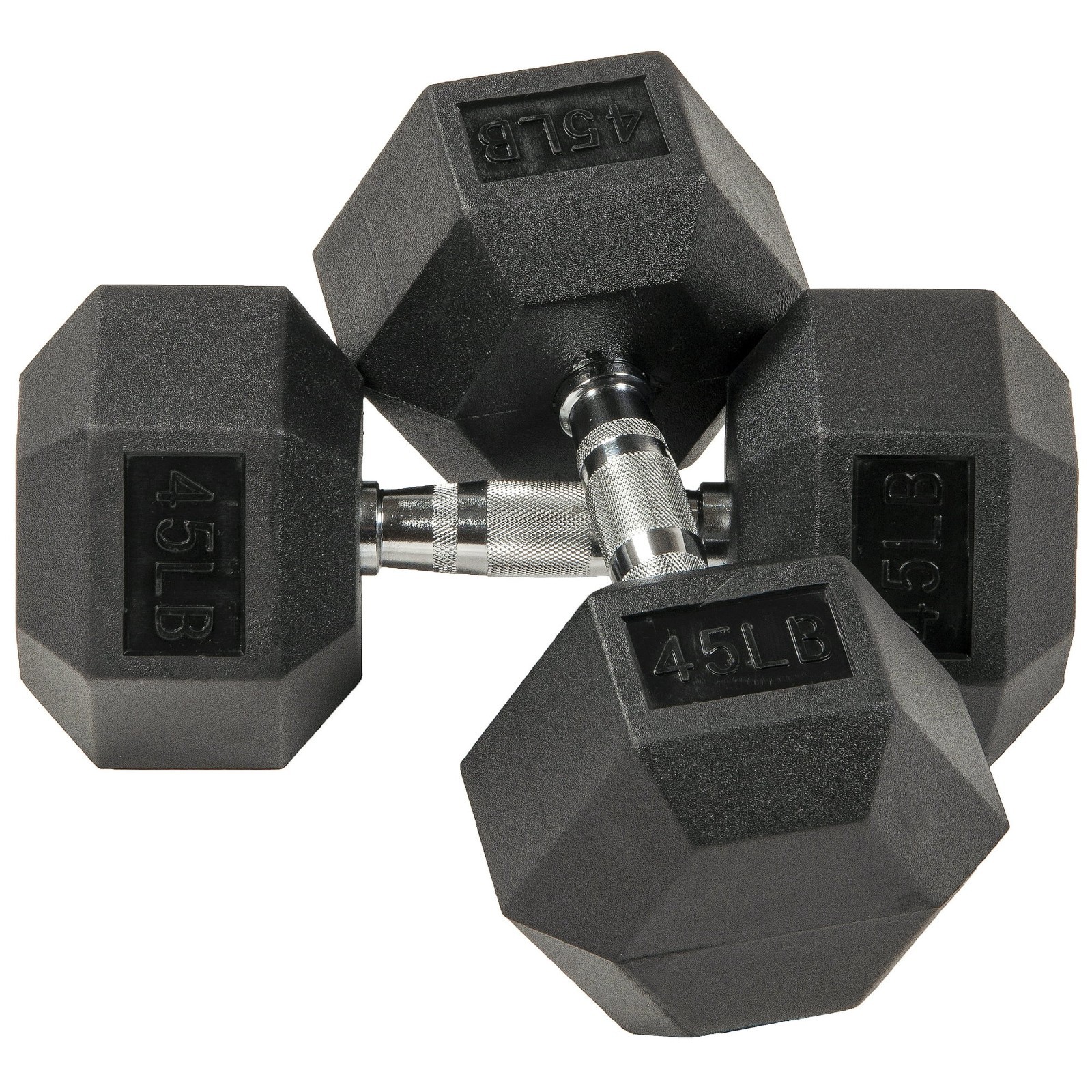 BalanceFrom Rubber Encased Hex Dumbbells, 10-50 Lbs. Pair