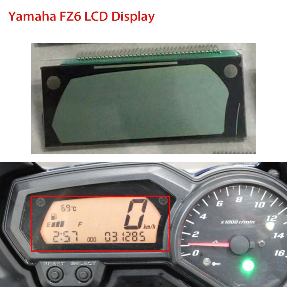New LCD Display Glass Dashboard Screen Motorcycle For Yamaha FZ6 2008+
