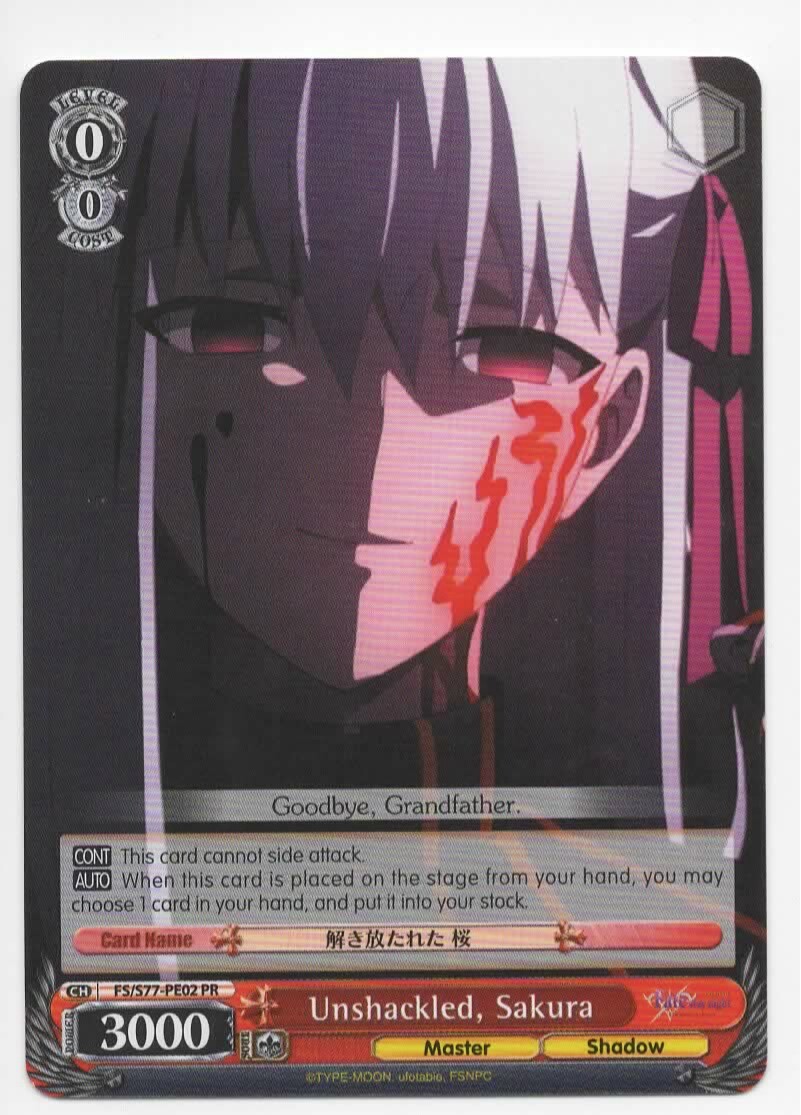 4x Unshackled, Sakura Weiss Schwarz Promo