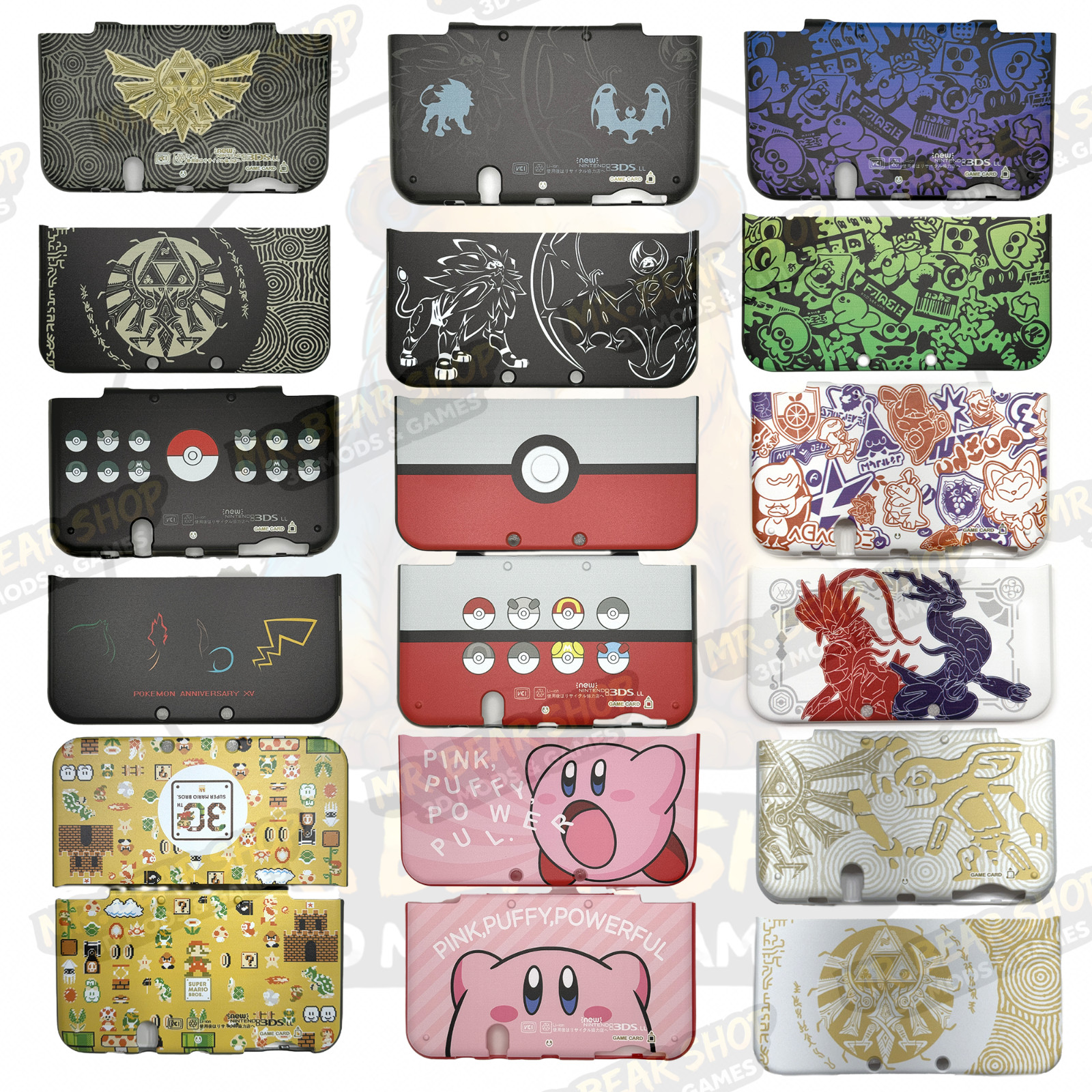 NEW Nintendo 3DS XL/LL Hard Protective Snap-on Cover Case - FREE STYLUS - USA